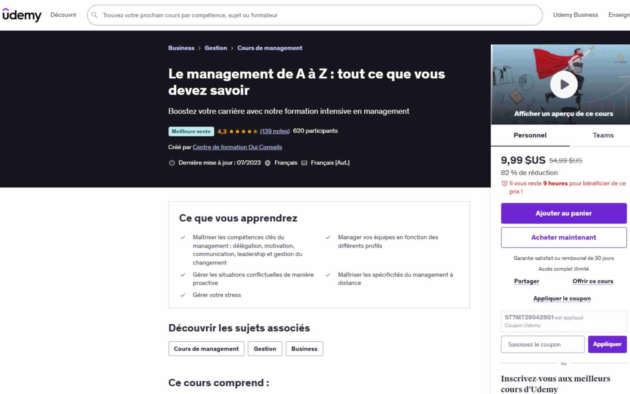 Le management de A Ă Z : tout ce que vous devez savoir - Udemy