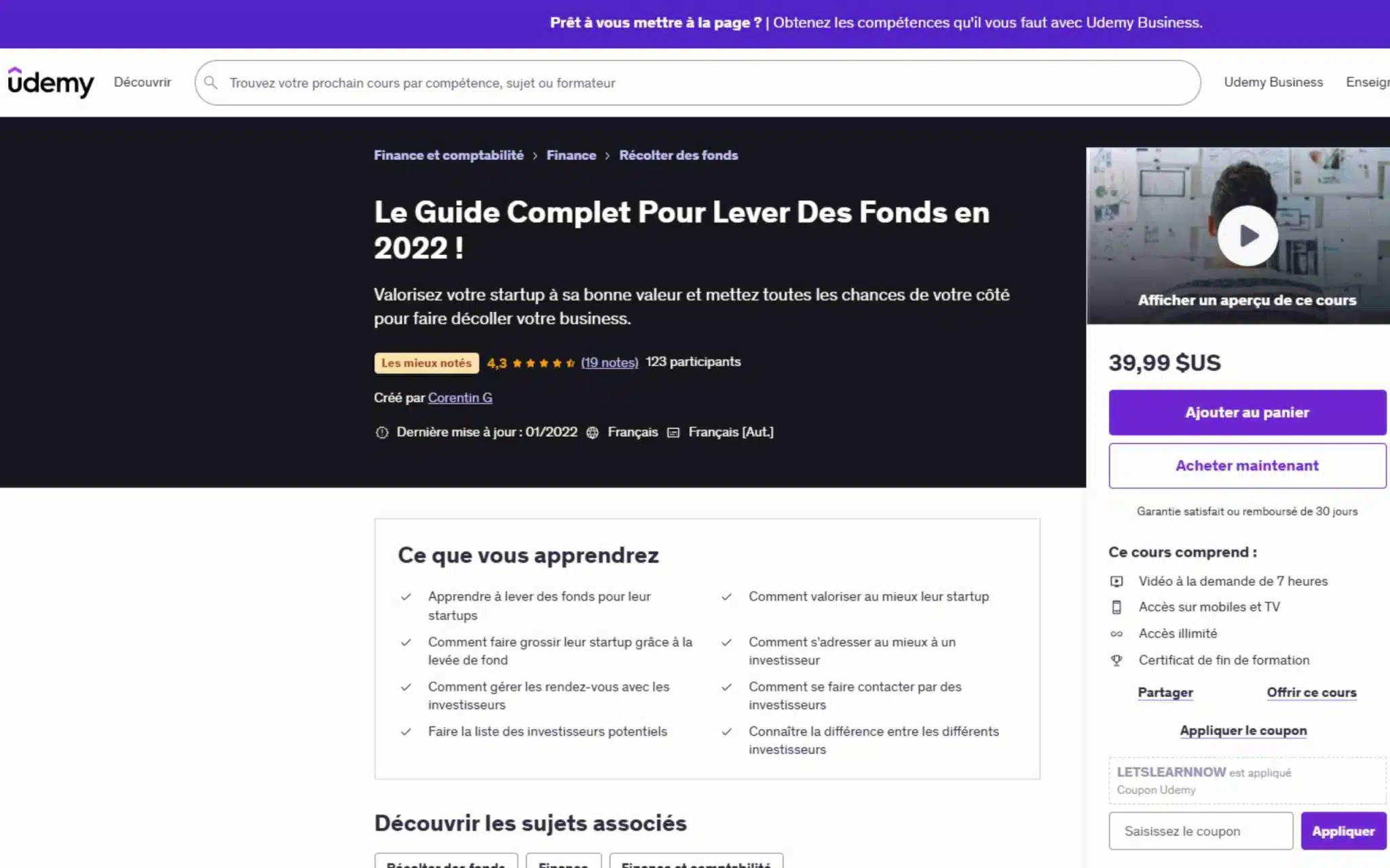 Le Guide Complet Pour Lever Des Fonds en 2022 ! - Udemy