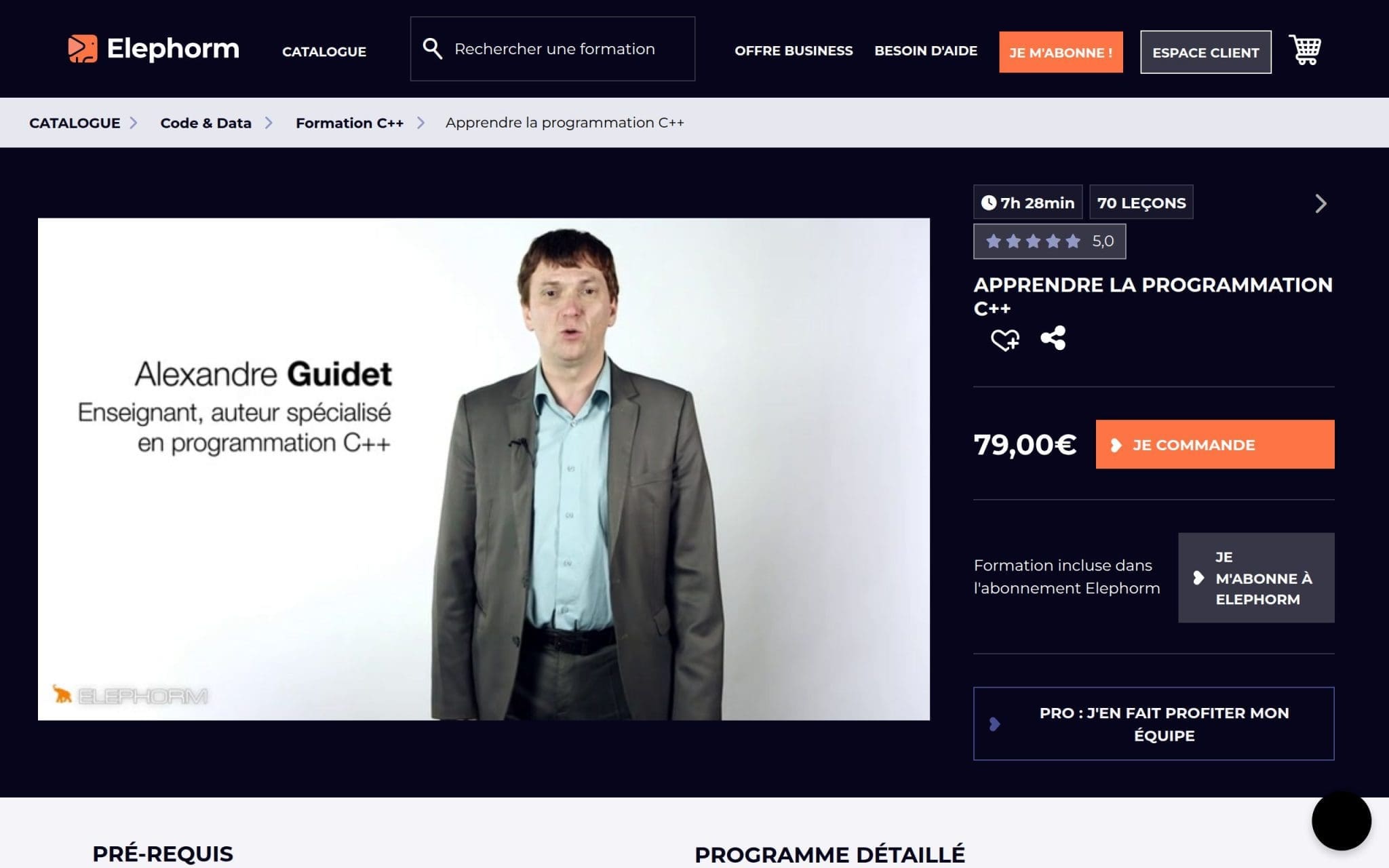 Apprendre la programmation C++ - Elephorm