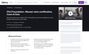 ITIL4 Foundation : Réussir votre certification, Cours & Quiz – Udemy