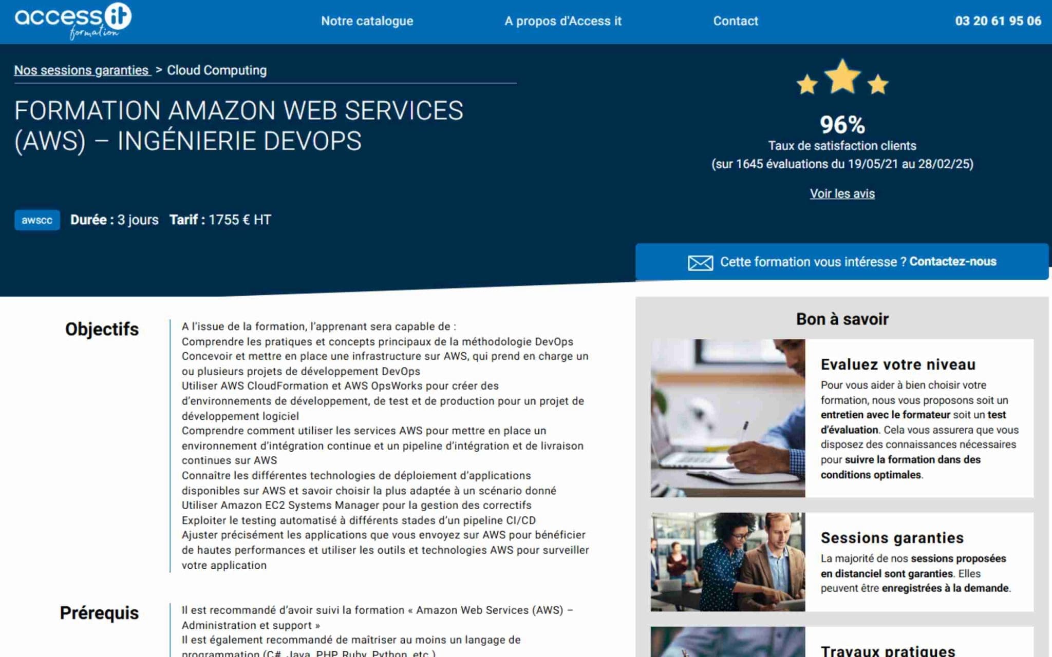 Formation Amazon Web Services (AWS) â IngĂ©nierie DevOps - Access IT