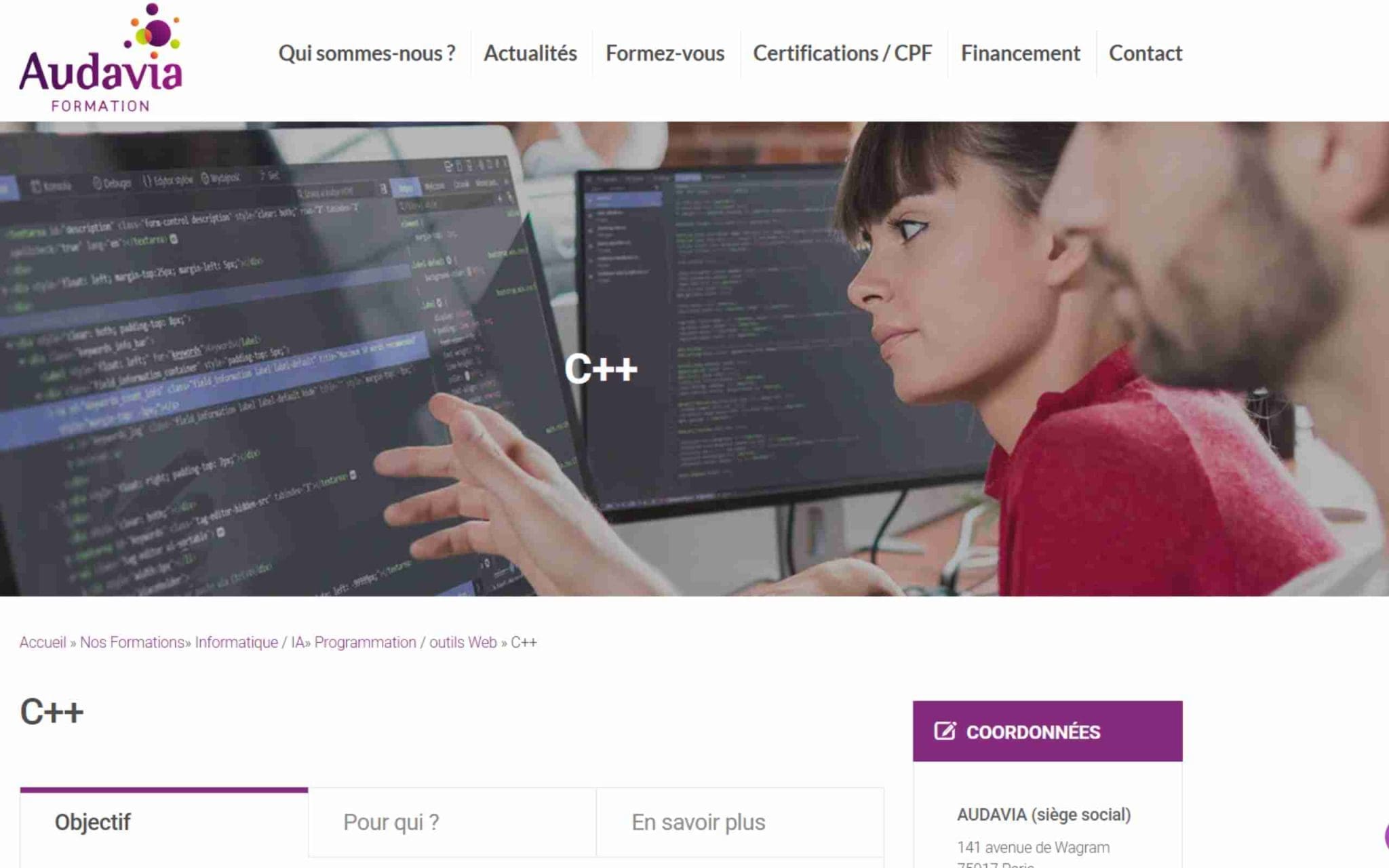 C++ - Audavia Formation