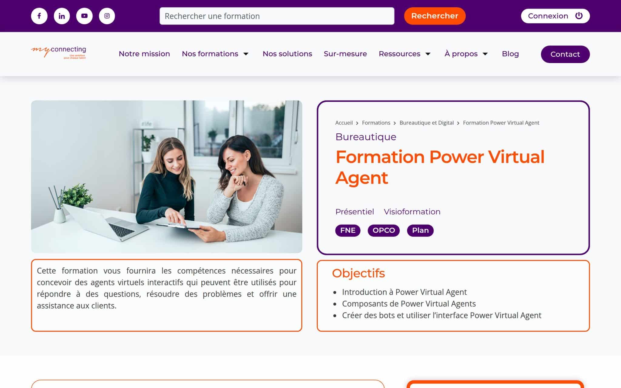 Formation Power Virtual Agent - MyConnecting