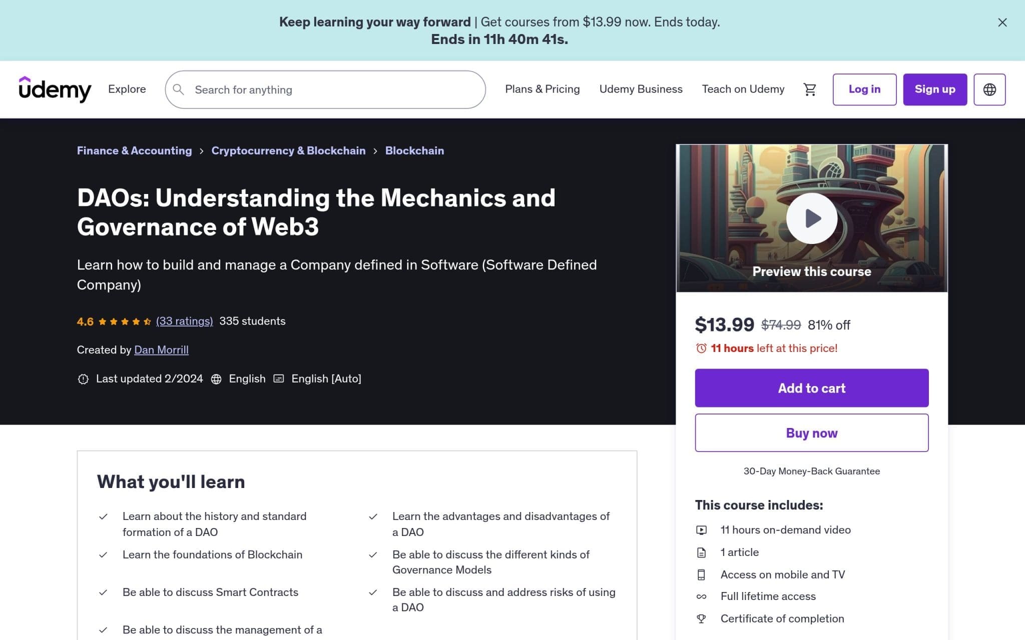 DAOs: Understanding the Mechanics and Governance of Web3 - Udemy