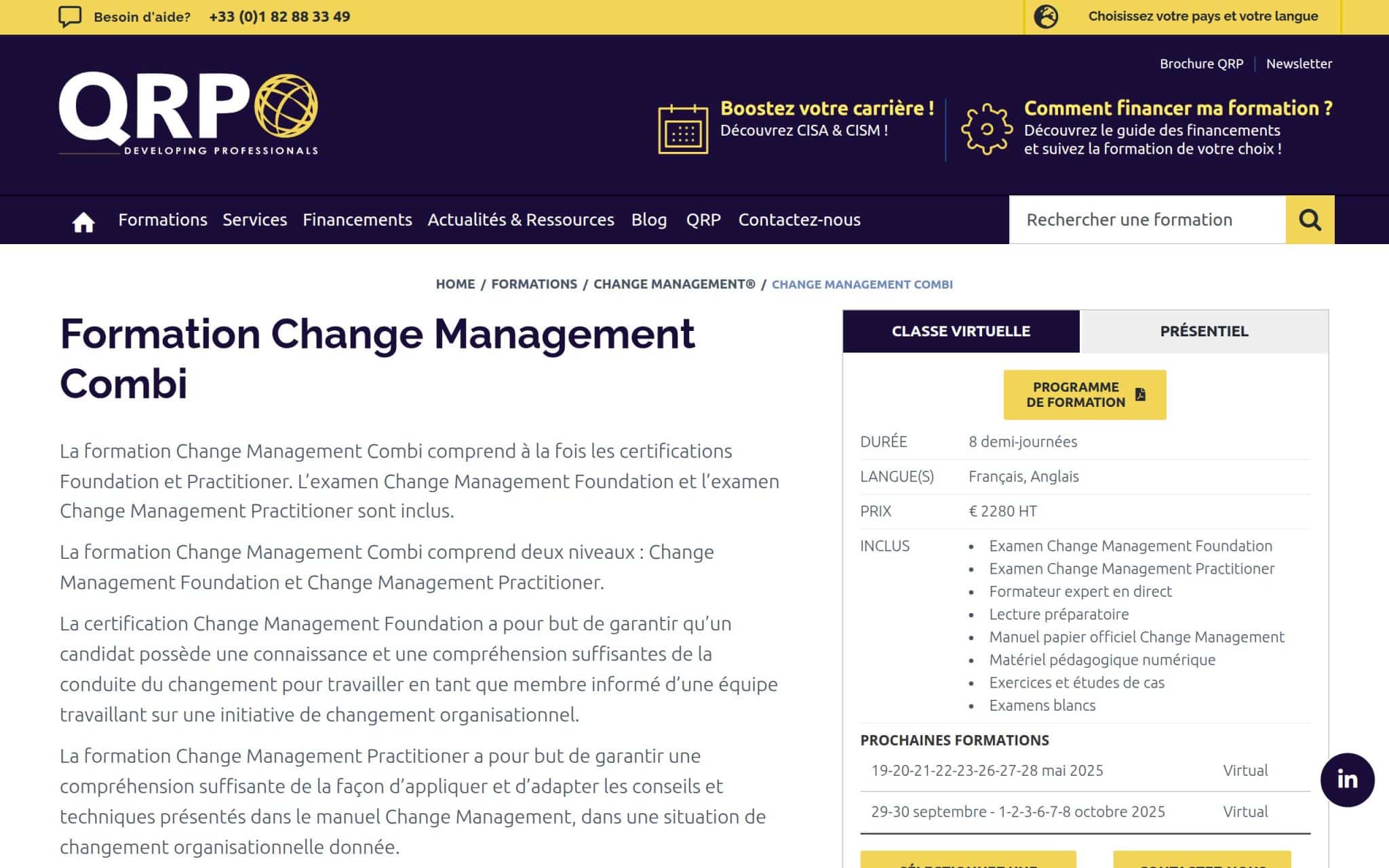 Formation Change Management Combi - QRP international