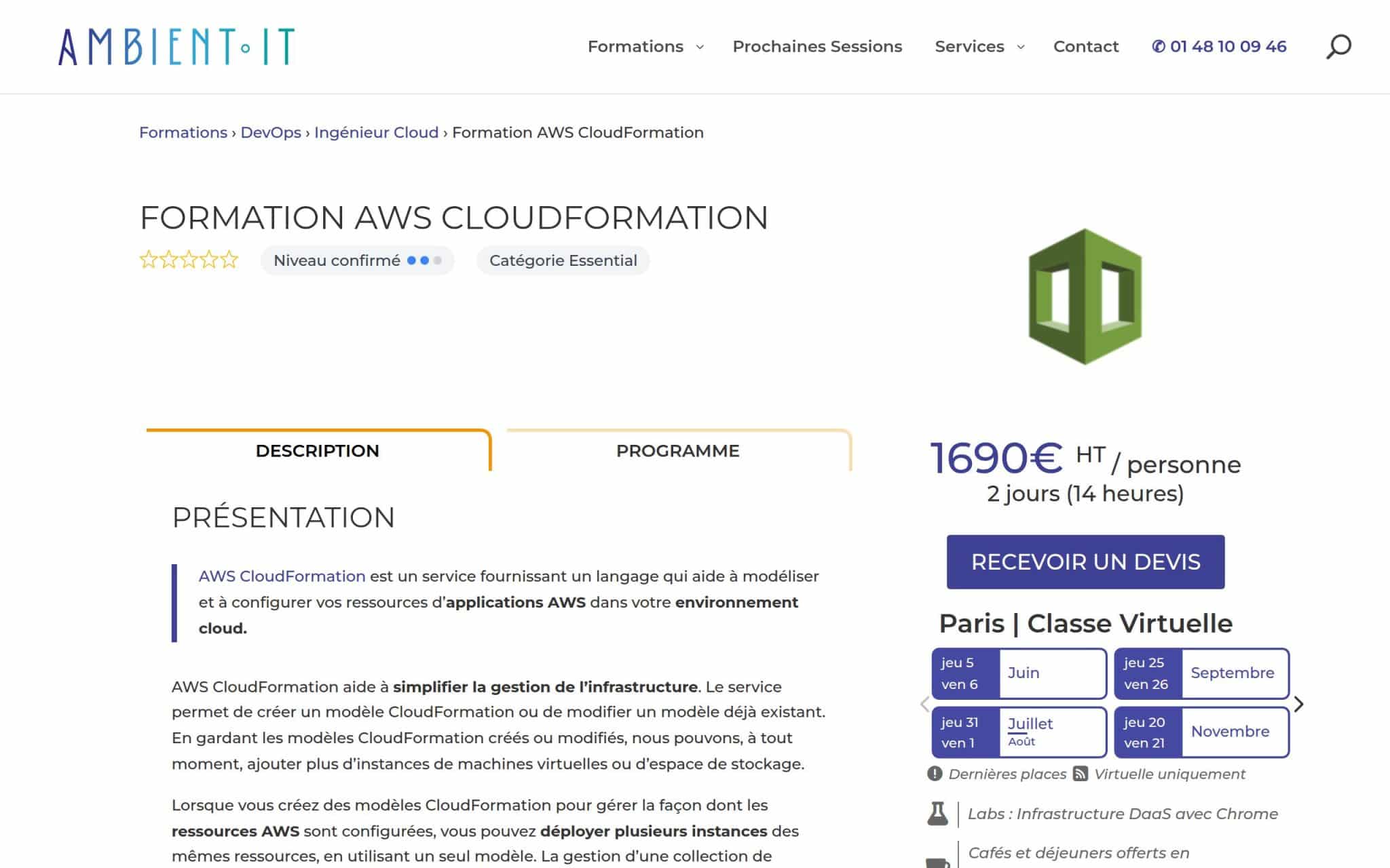 Formation AWS CloudFormation - Ambient IT