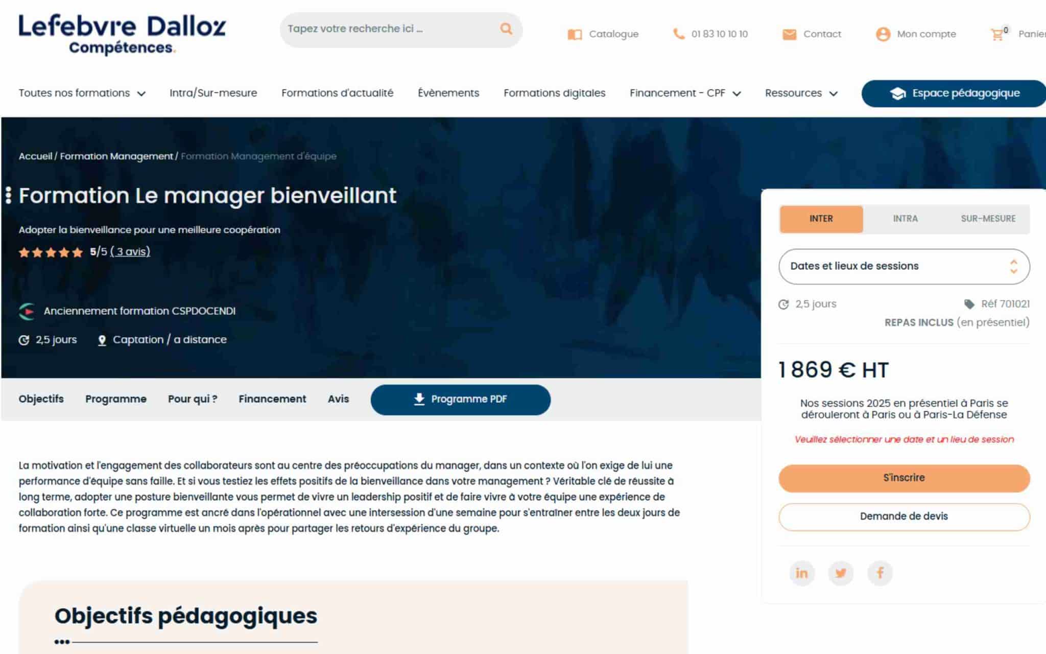 Formation Le manager bienveillant - Lefebvre Dalloz Compétences