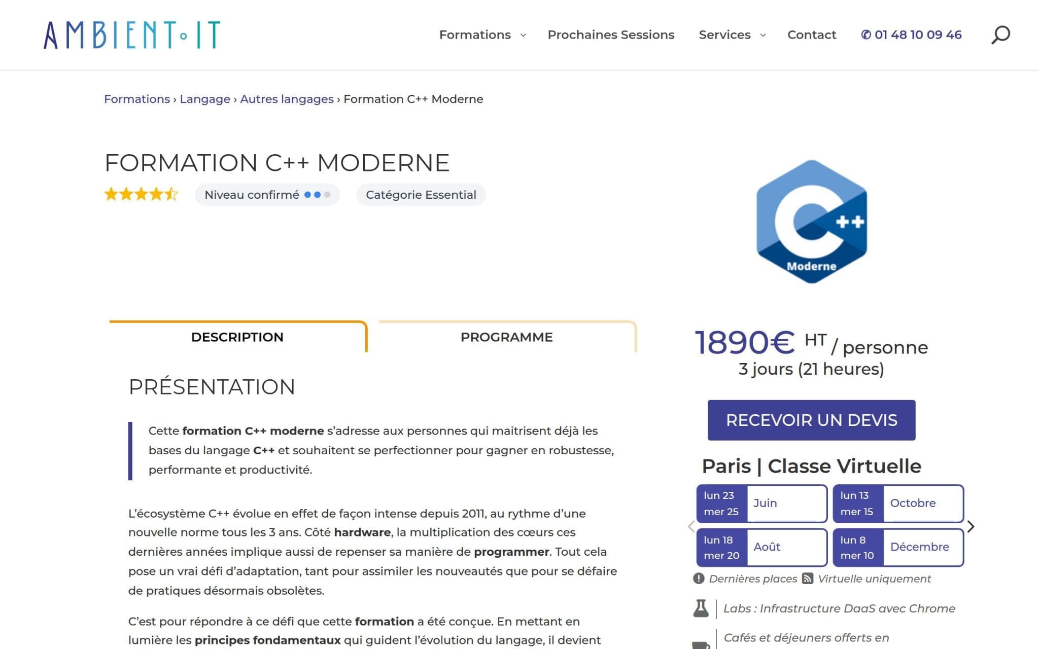 Formation C++ Moderne - Ambient IT