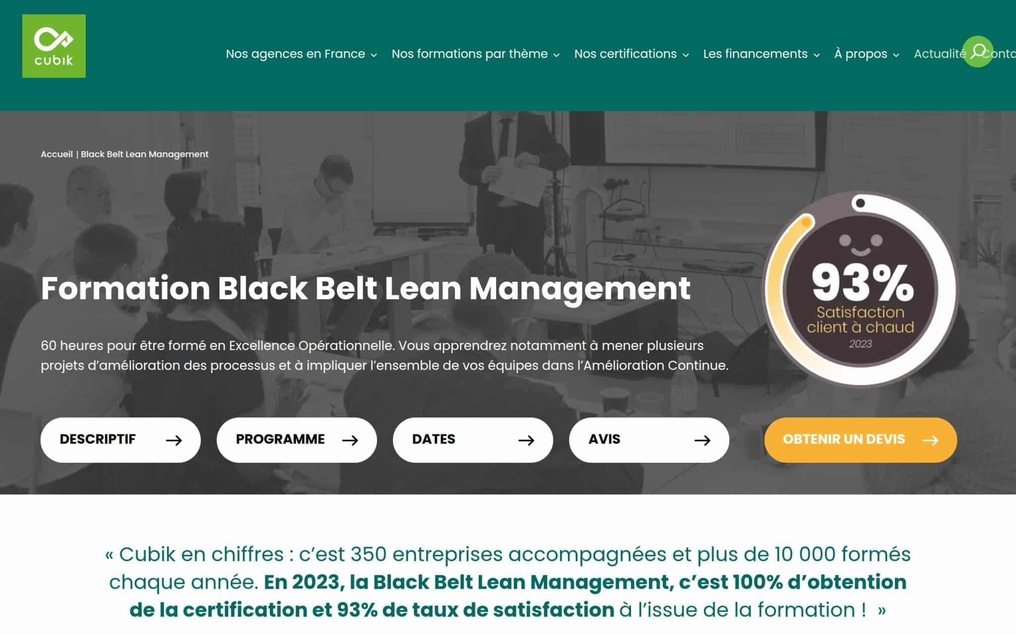 Formation Black Belt Lean Management - cubik