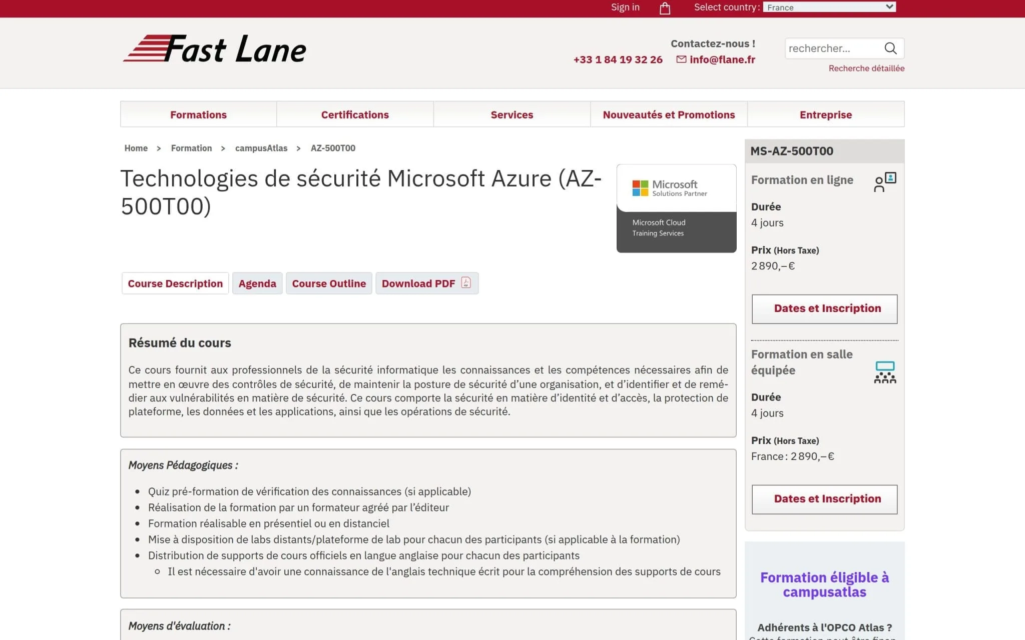 Formation Technologies de sécurité Microsoft Azure (AZ-500T00) - Fast Lane