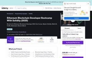 Ethereum Blockchain Developer Bootcamp With Solidity – Udemy