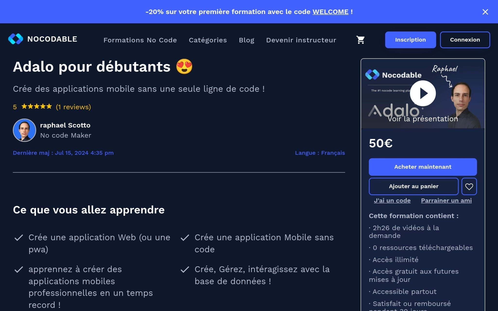 Adalo pour débutants - NoCodable