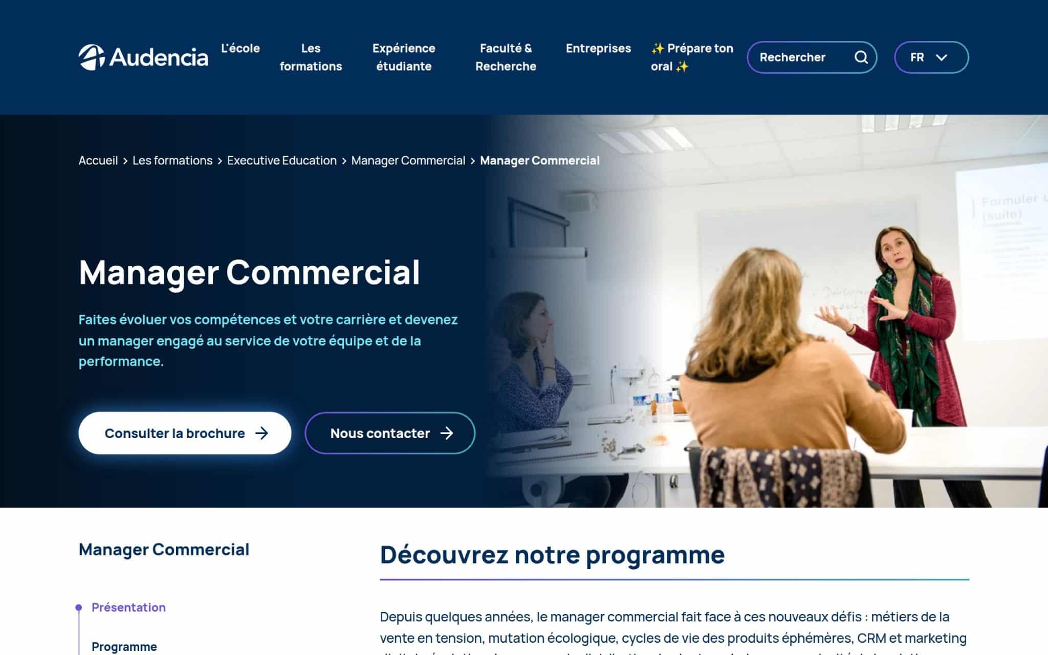 Manager Commercial - Audencia