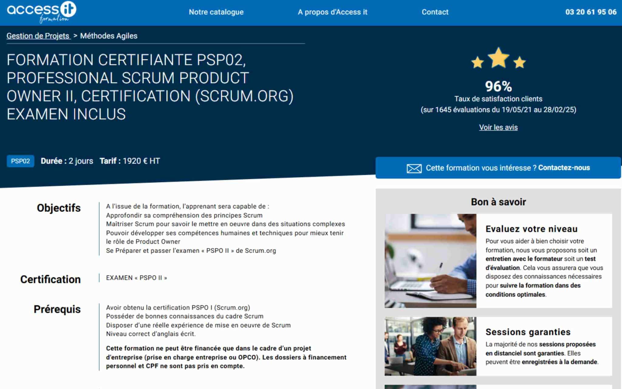 Formation Certifiante PSP02 - Access IT