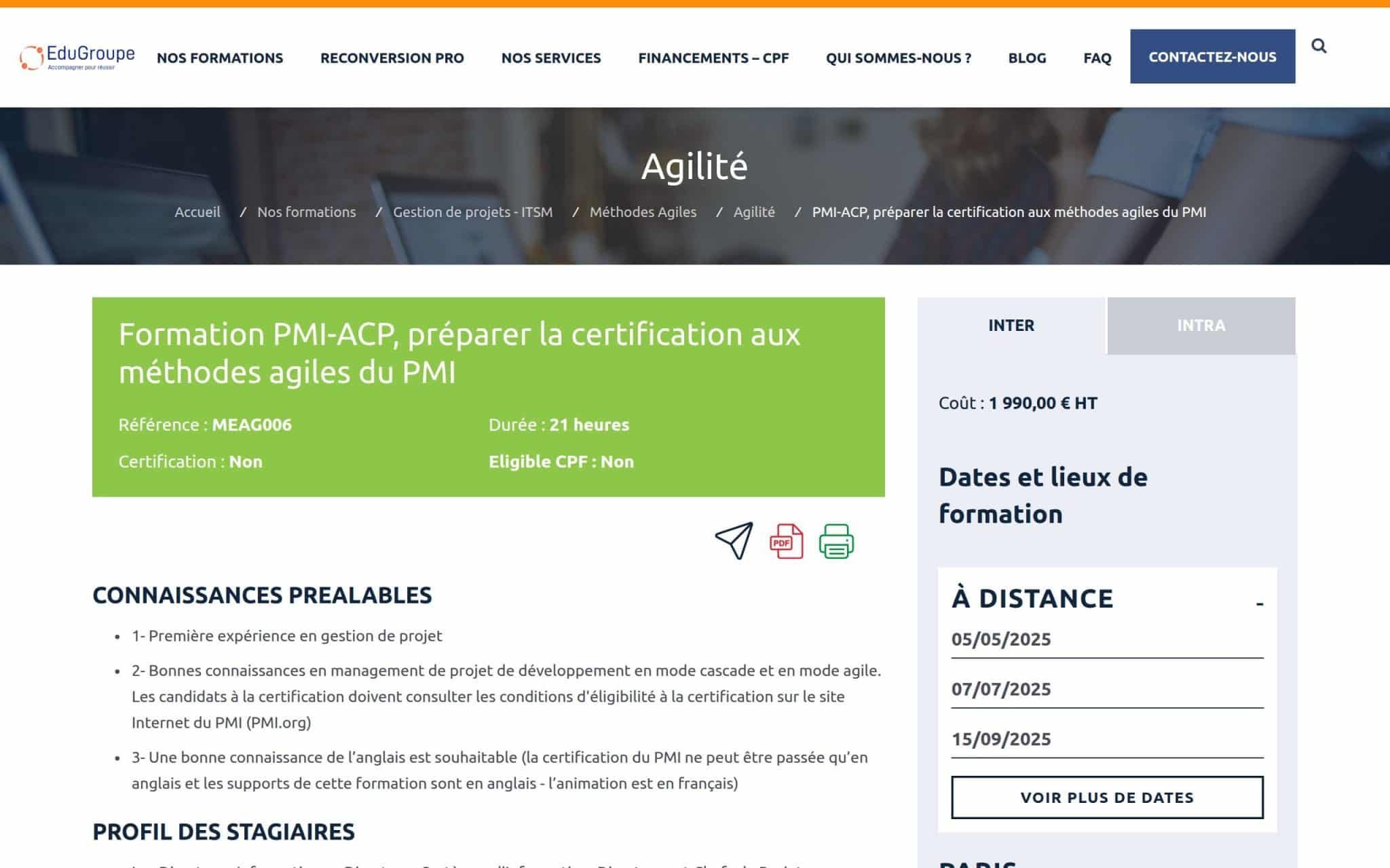 Formation PMI-ACP - EduGroupe
