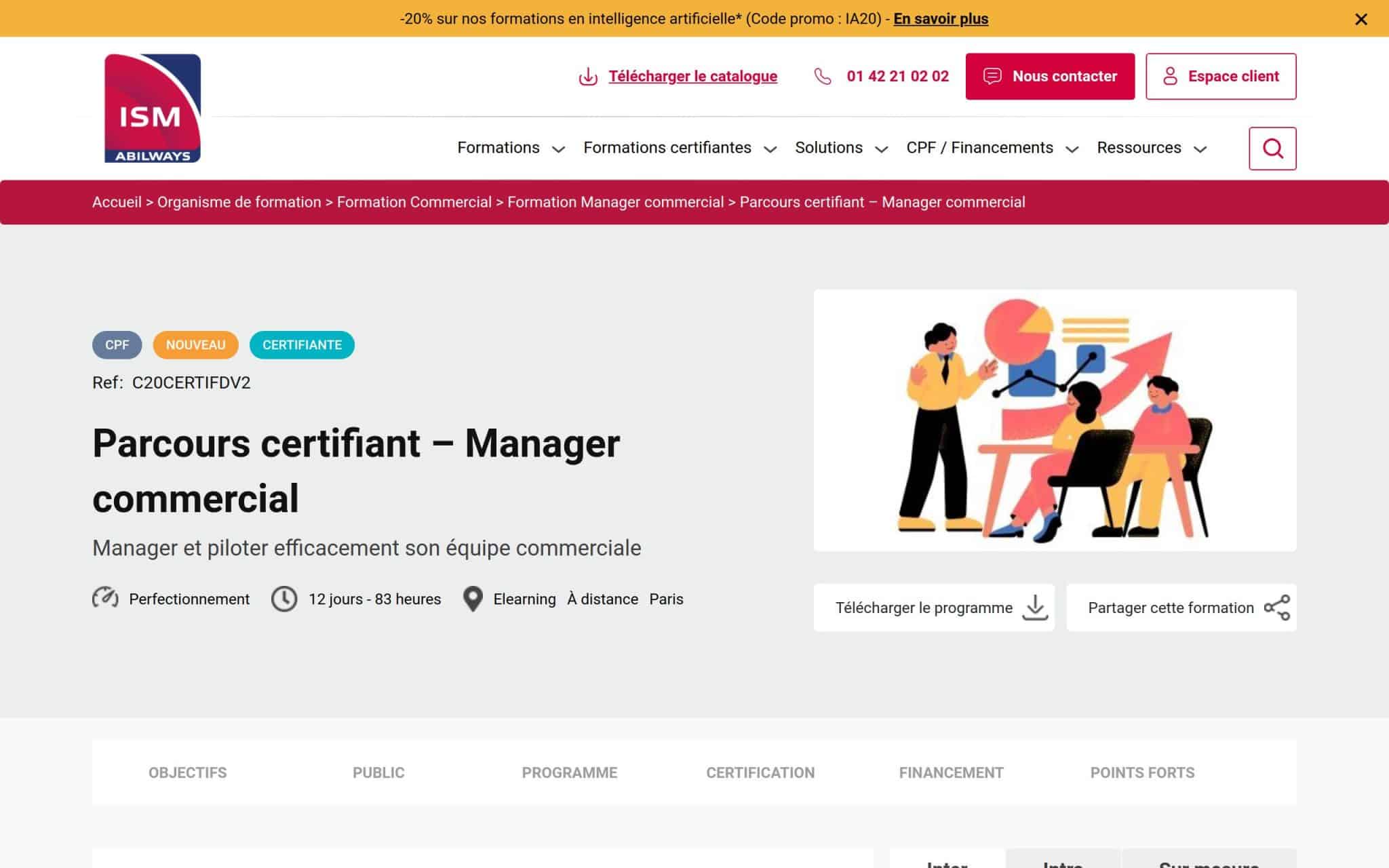 Parcours certifiant – Manager commercial - ISM