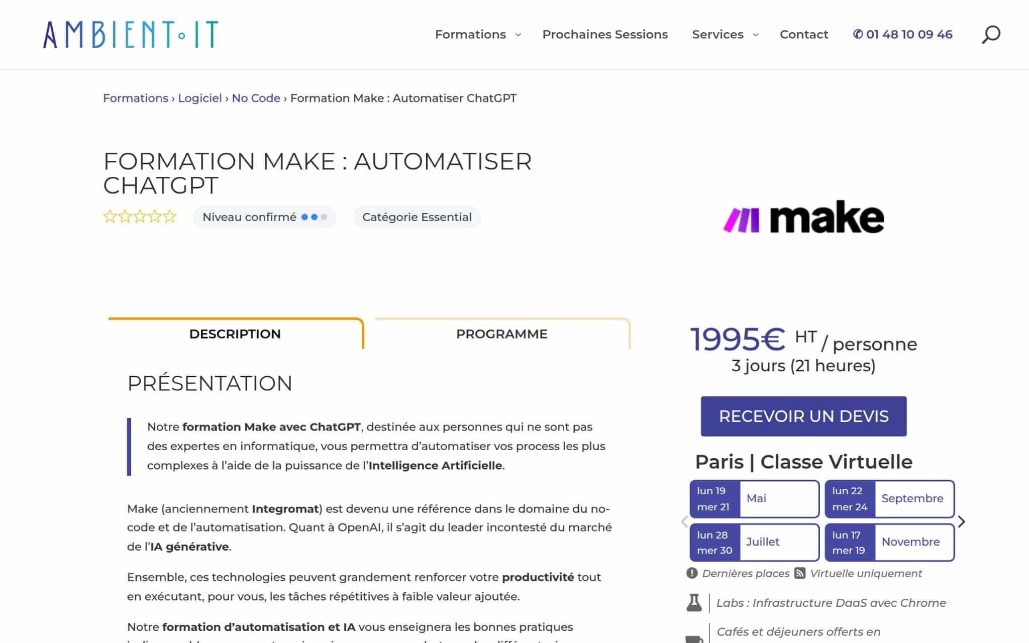 Formation Make : Automatiser ChatGPT - Ambient IT