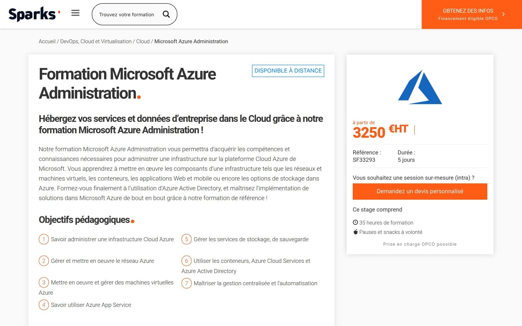 Formation Microsoft Azure Administration - Sparks