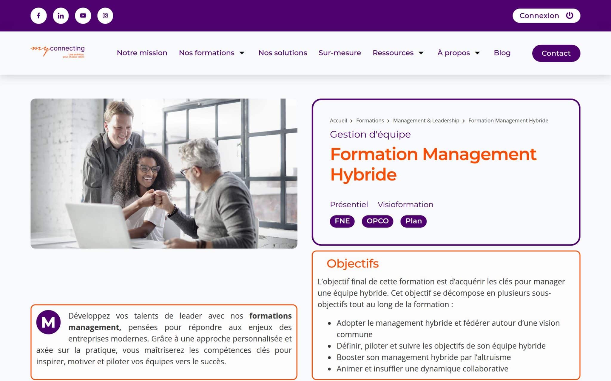 Formation Management Hybride - MyConnecting