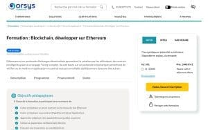 Formation : Blockchain, développer sur Ethereum – Orsys
