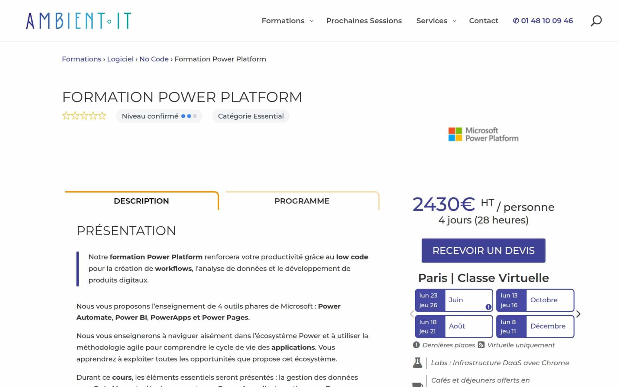 Formation Power Platform - Ambient IT