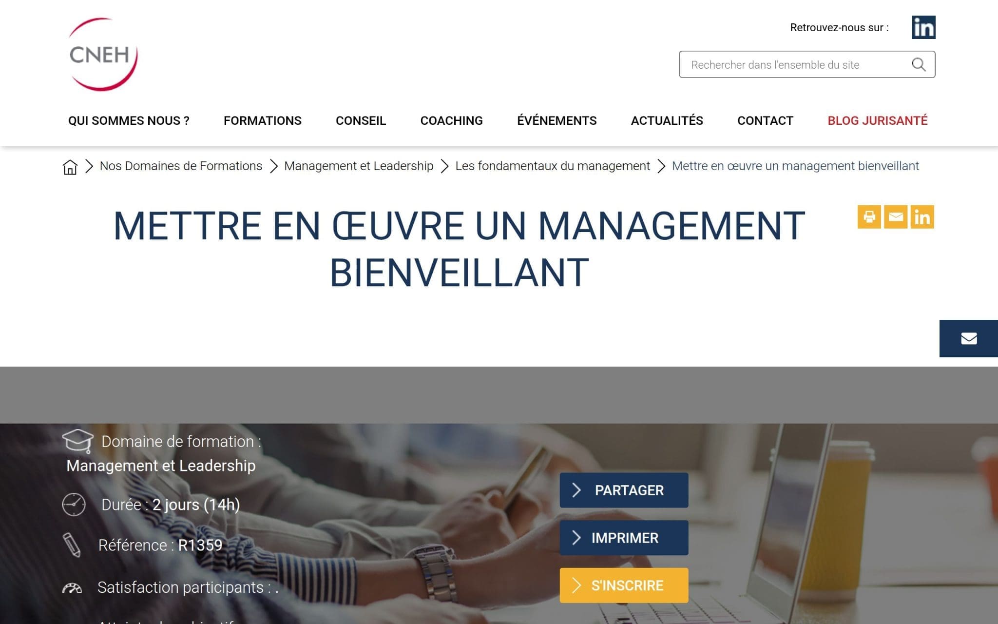 Mettre en Ćuvre un management bienveillant - Cneh