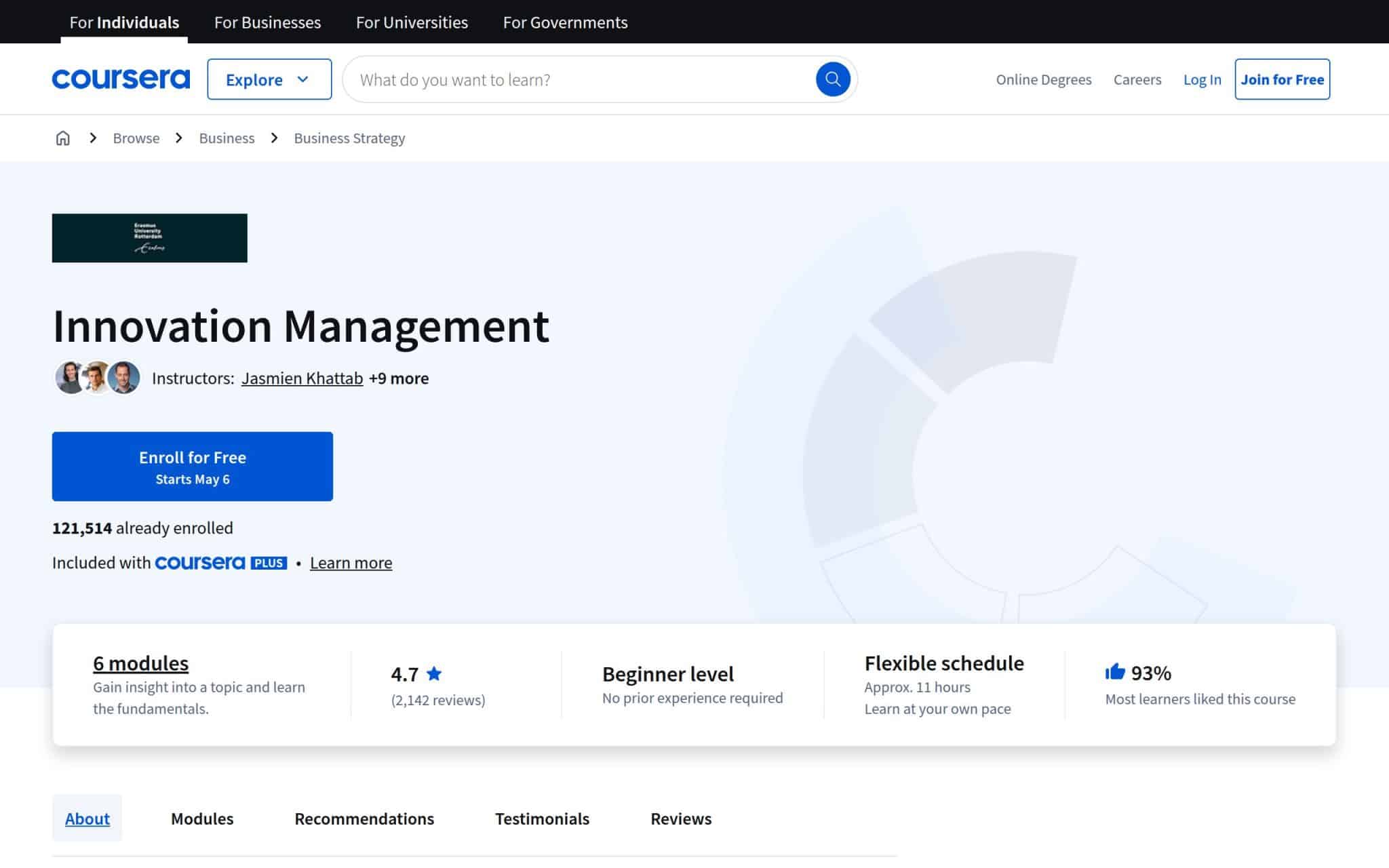 Gestion de l'innovation - Coursera