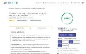 Formation Professional Scrum Product Owner – Ambient IT