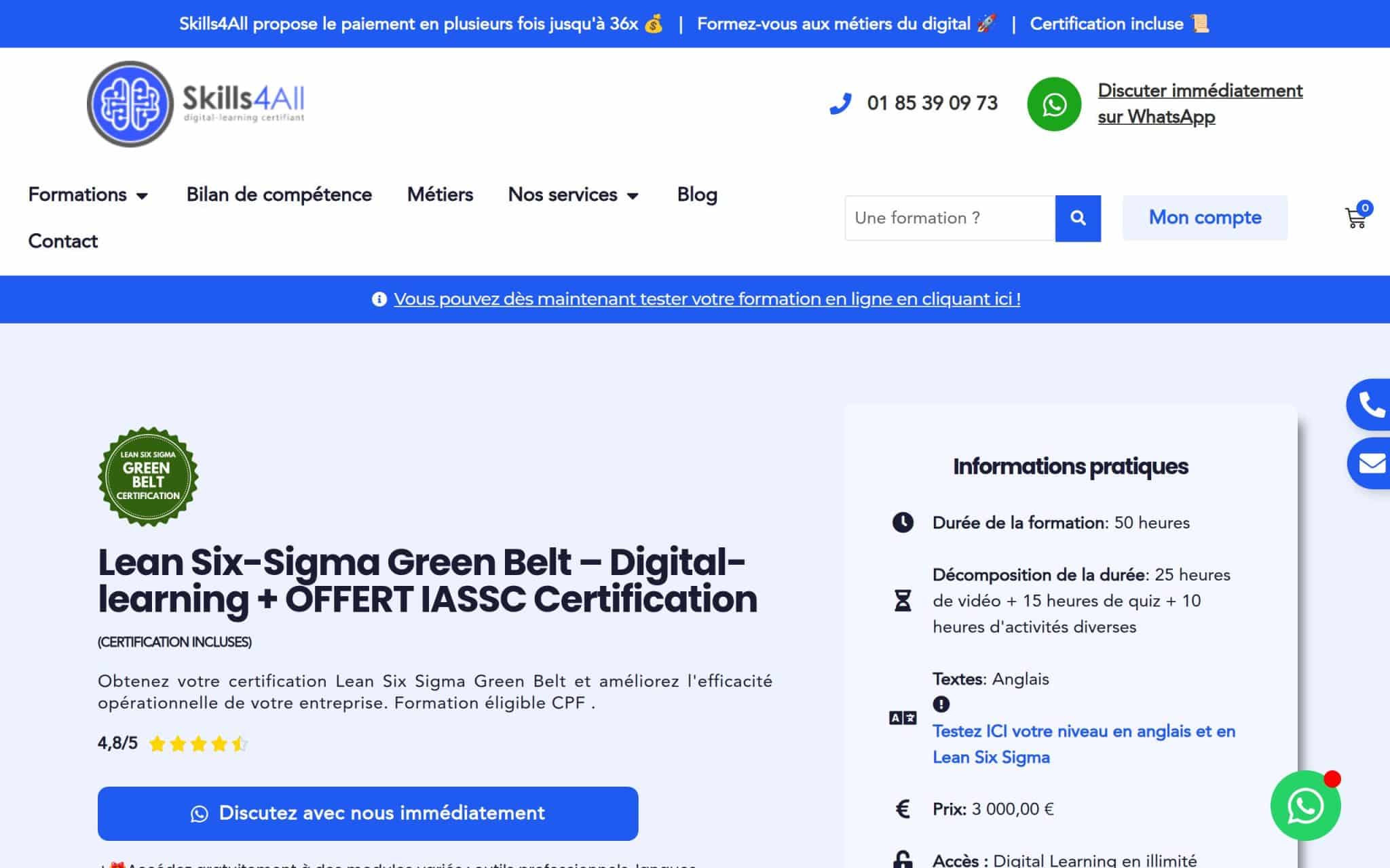 Formation Lean Six-Sigma Green Belt - Skills4All