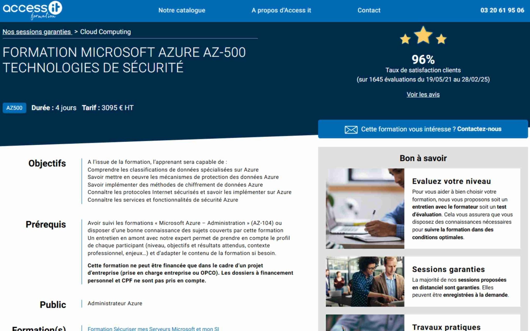 Formation Microsoft Azure AZ-500 Technologies de sécurité - Access IT