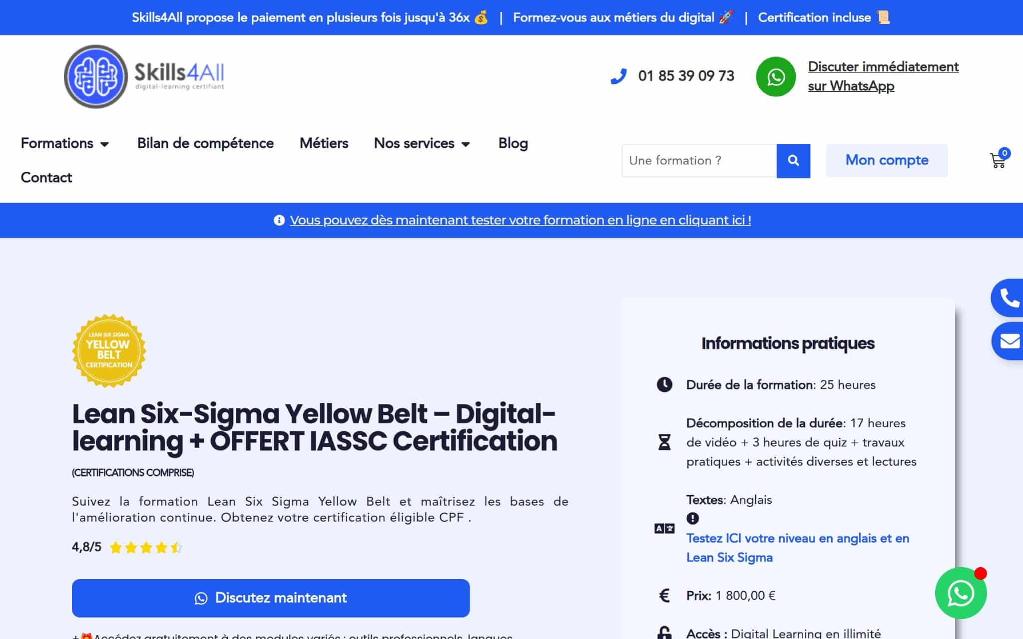Formation Lean Six-Sigma Yellow Belt - Skills4All
