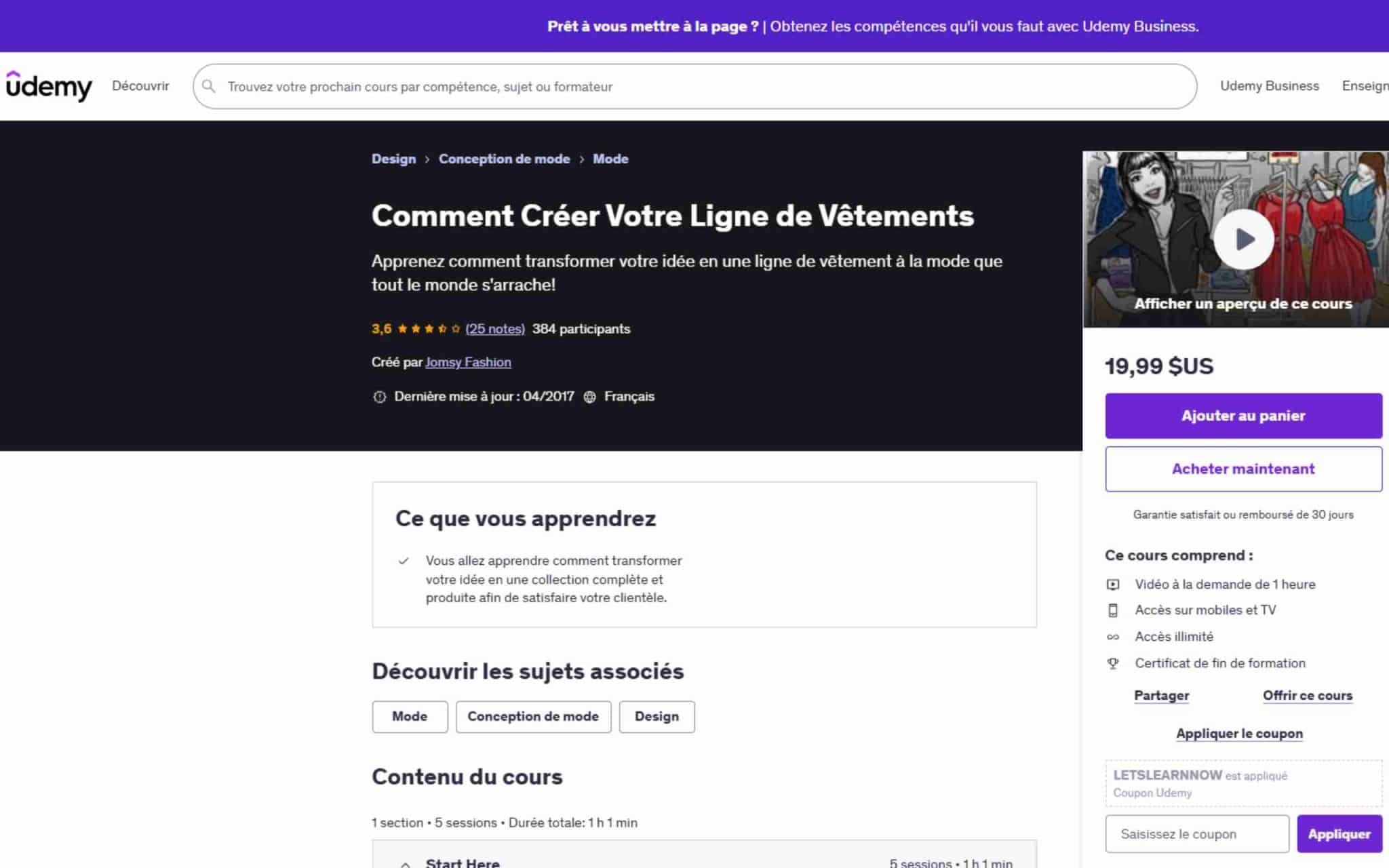 Comment Créer Votre Ligne de Vêtements - Udemy