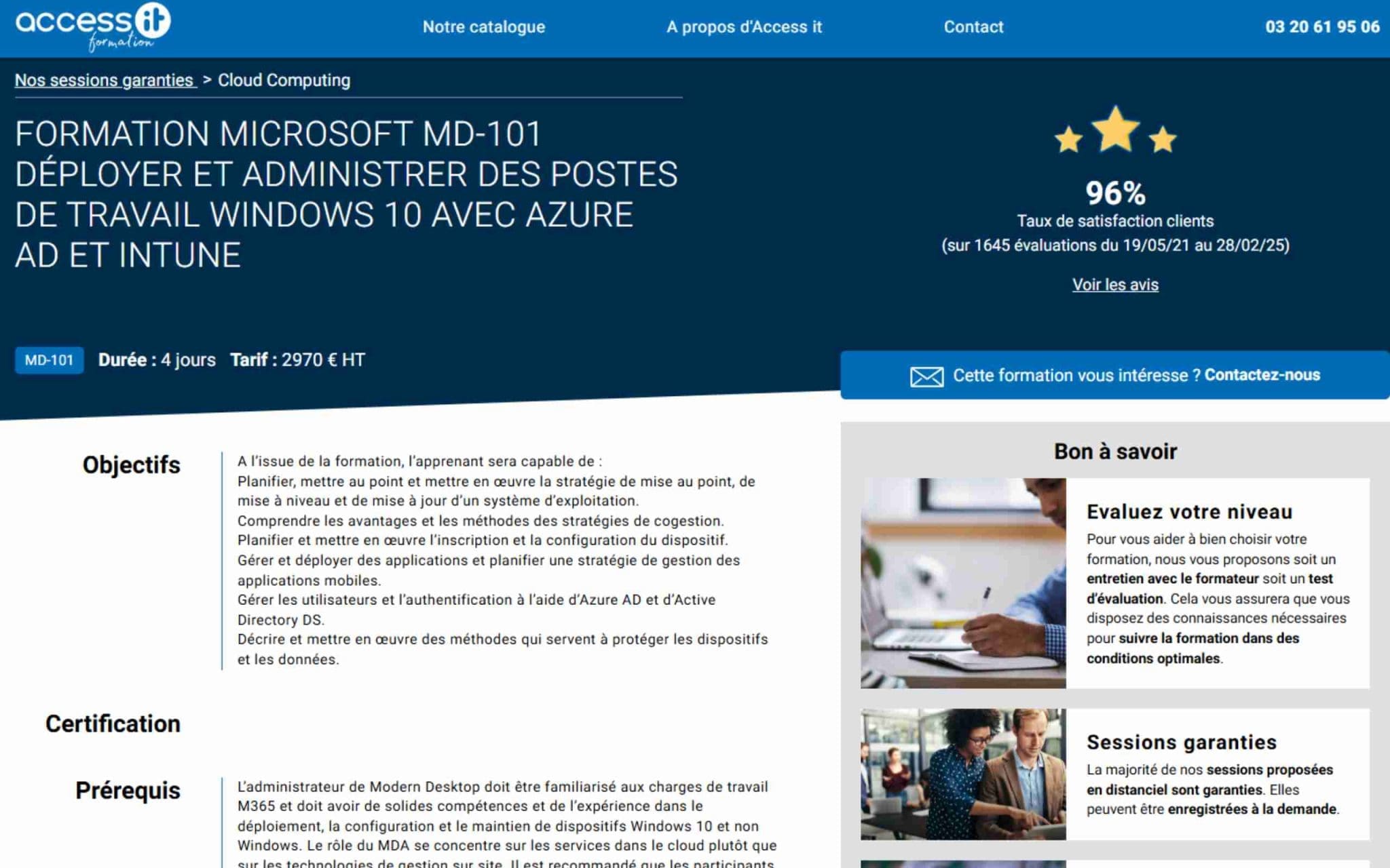 Formation MD101 Administrer des postes de travail via Azure AD & Intune - Access IT