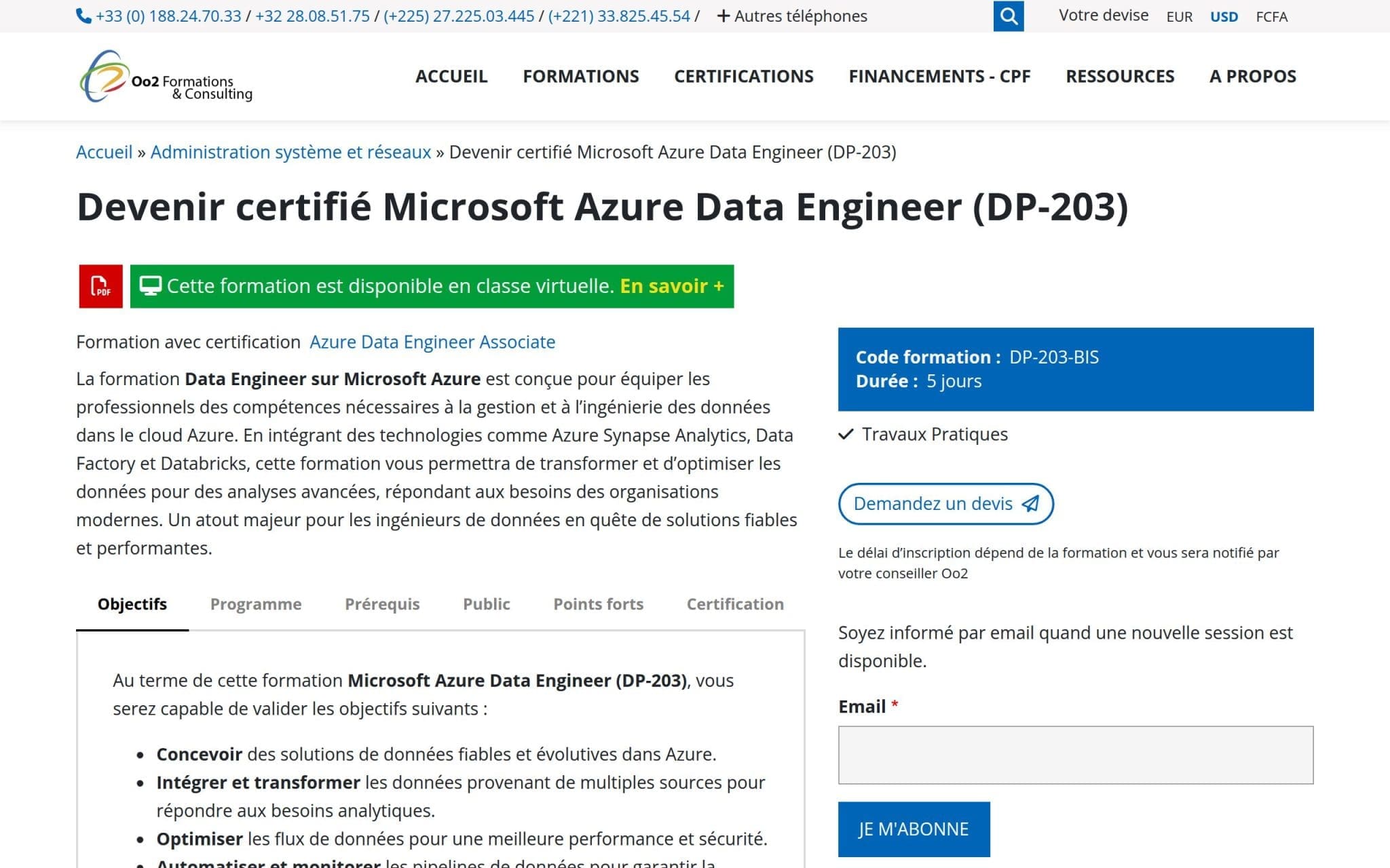 Devenir certifié Microsoft Azure Data Engineer (DP-203) - Oo2 Formations & Consulting