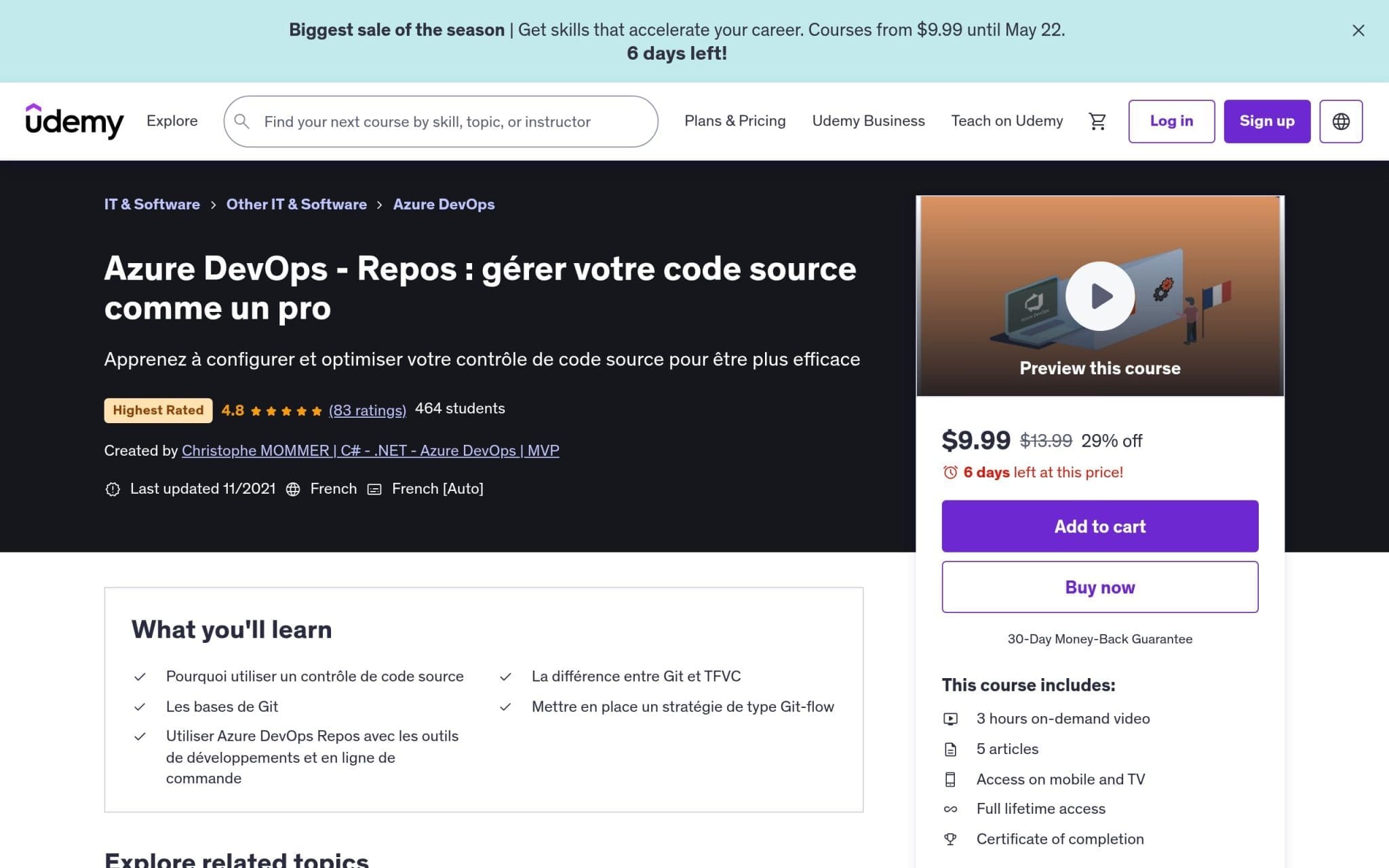 Azure DevOps - Repos : gérer votre code source comme un pro - Udemy