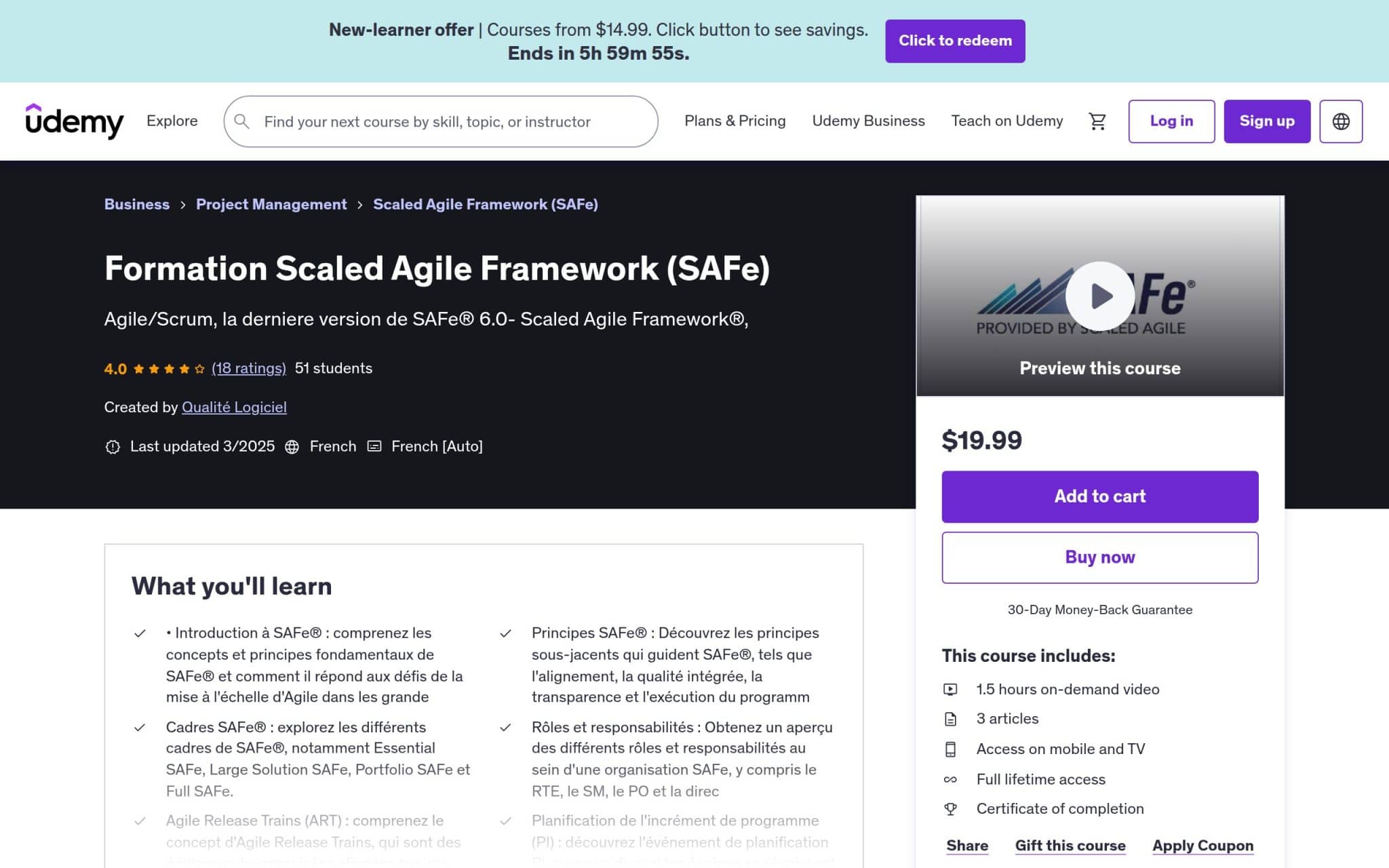 Formation Scaled Agile Framework - Udemy