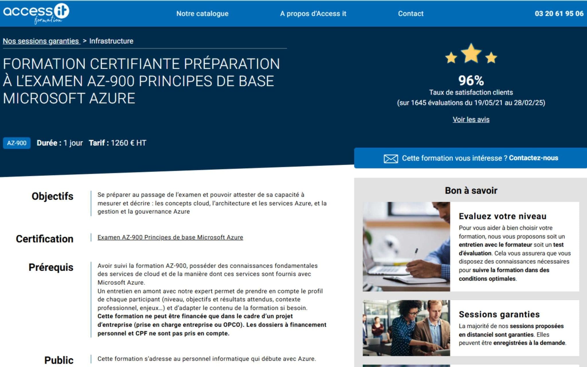 Formation Certifiante Préparation à l'Examen AZ-900 Principes de base Microsoft Azure - Access IT