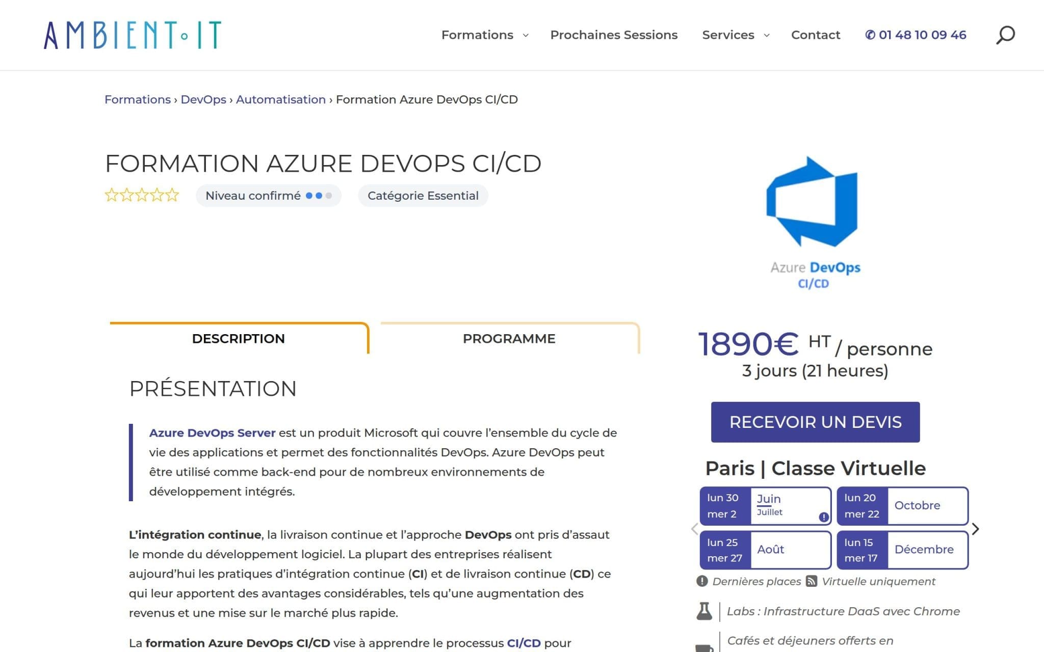 Formation Azure DevOps CI/CD - Ambient IT