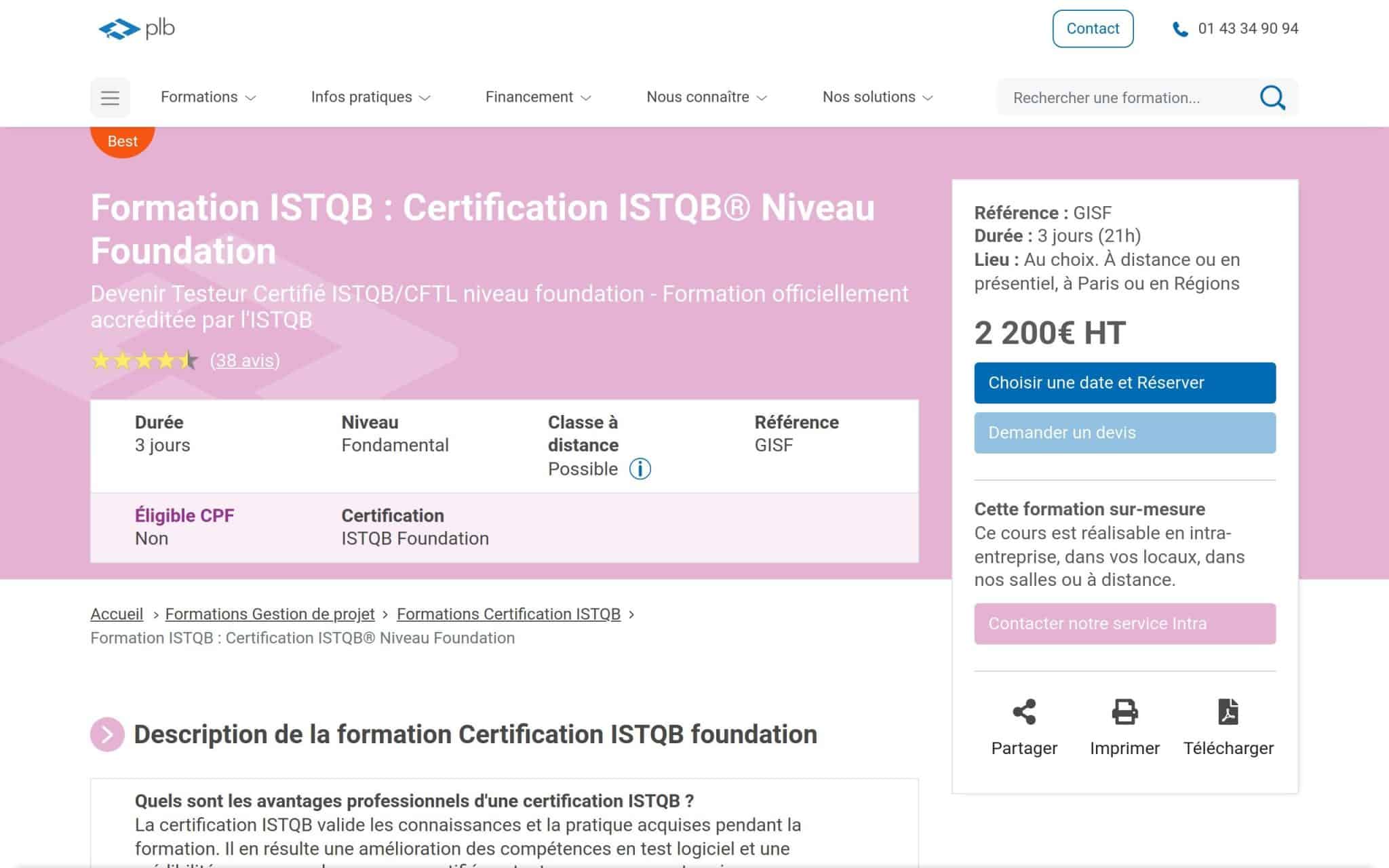 Formation ISTQB - Plb Consultant