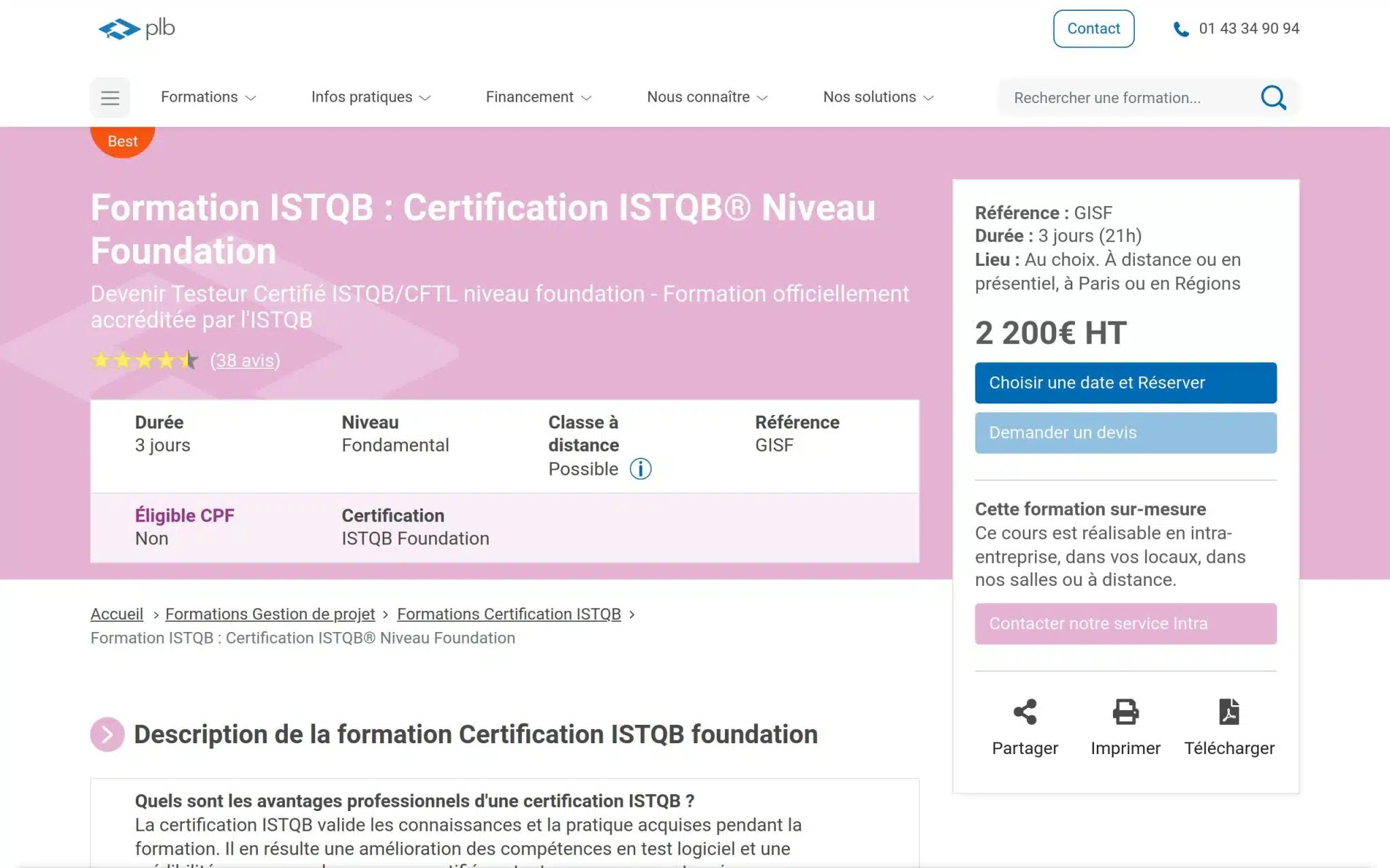Formation ISTQB - Plb Consultant