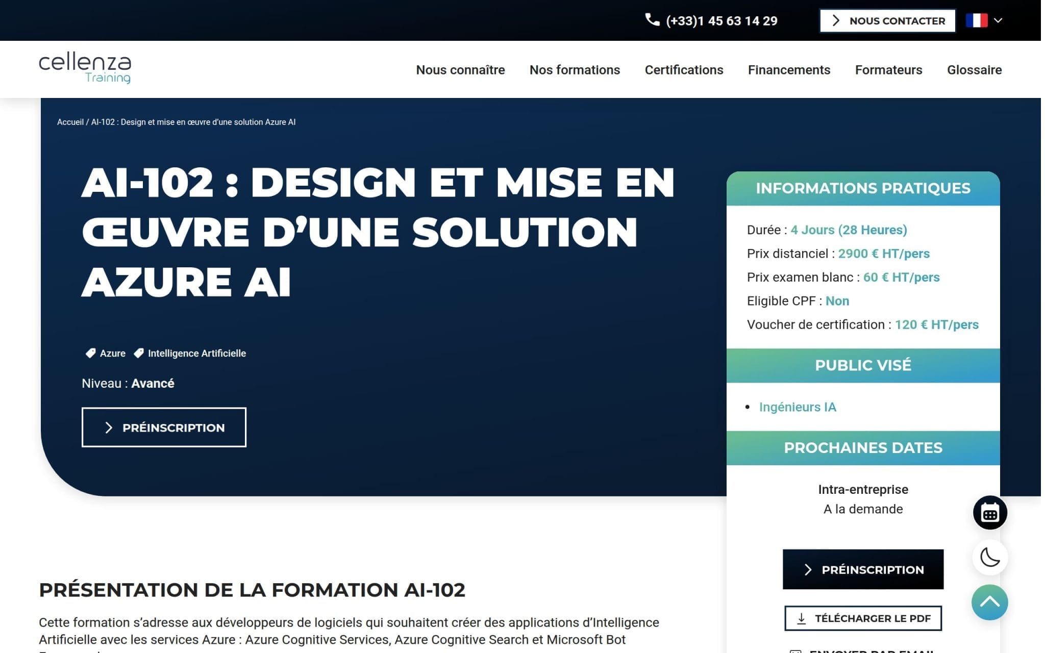 AI-102 : Design et mise en œuvre d’une solution Azure AI - Cellenza Training