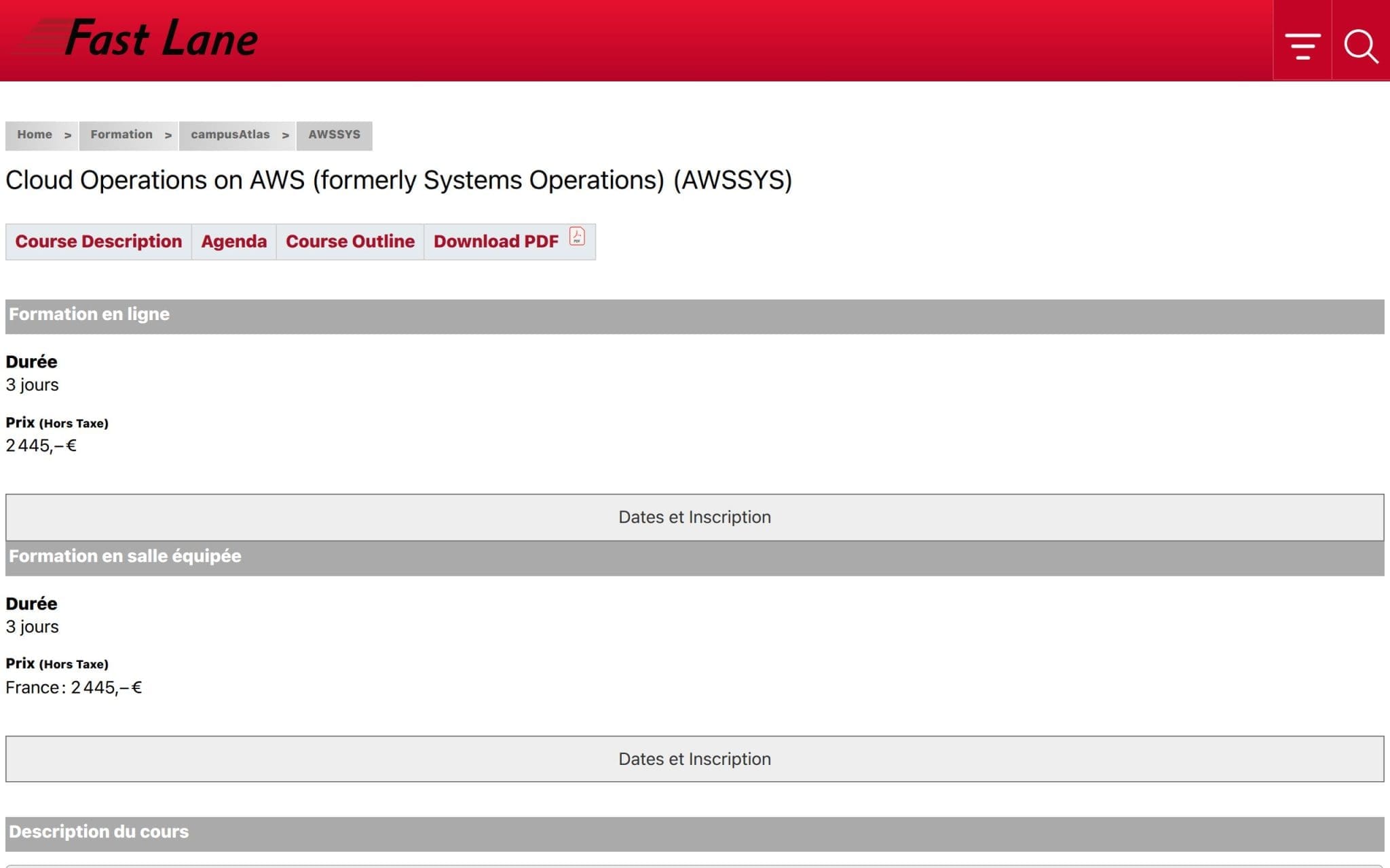 Formation Cloud Operations on AWS (formerly Systems Operations) (AWSSYS) - Fast Lane