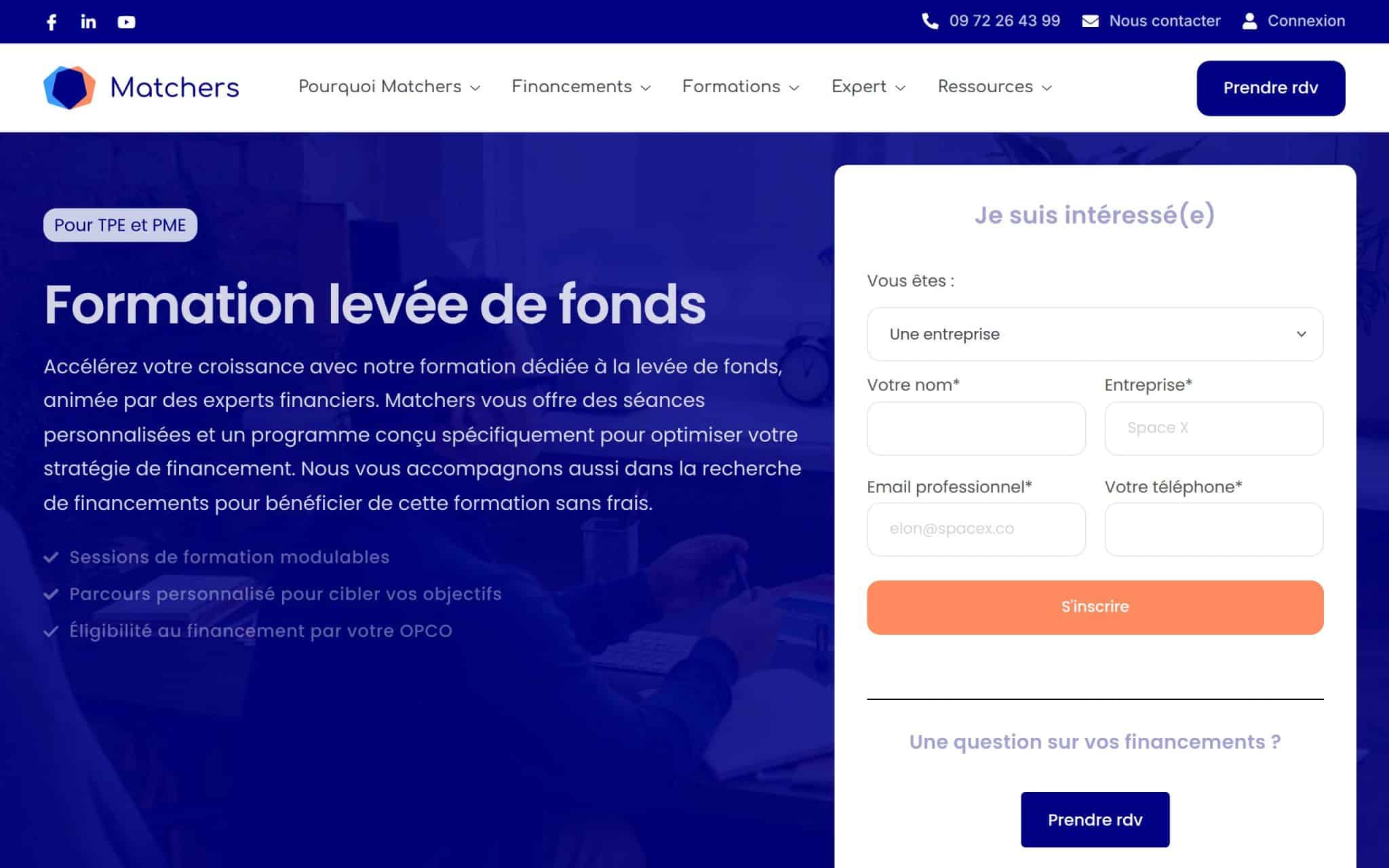 Formation levée de fonds - Matchers