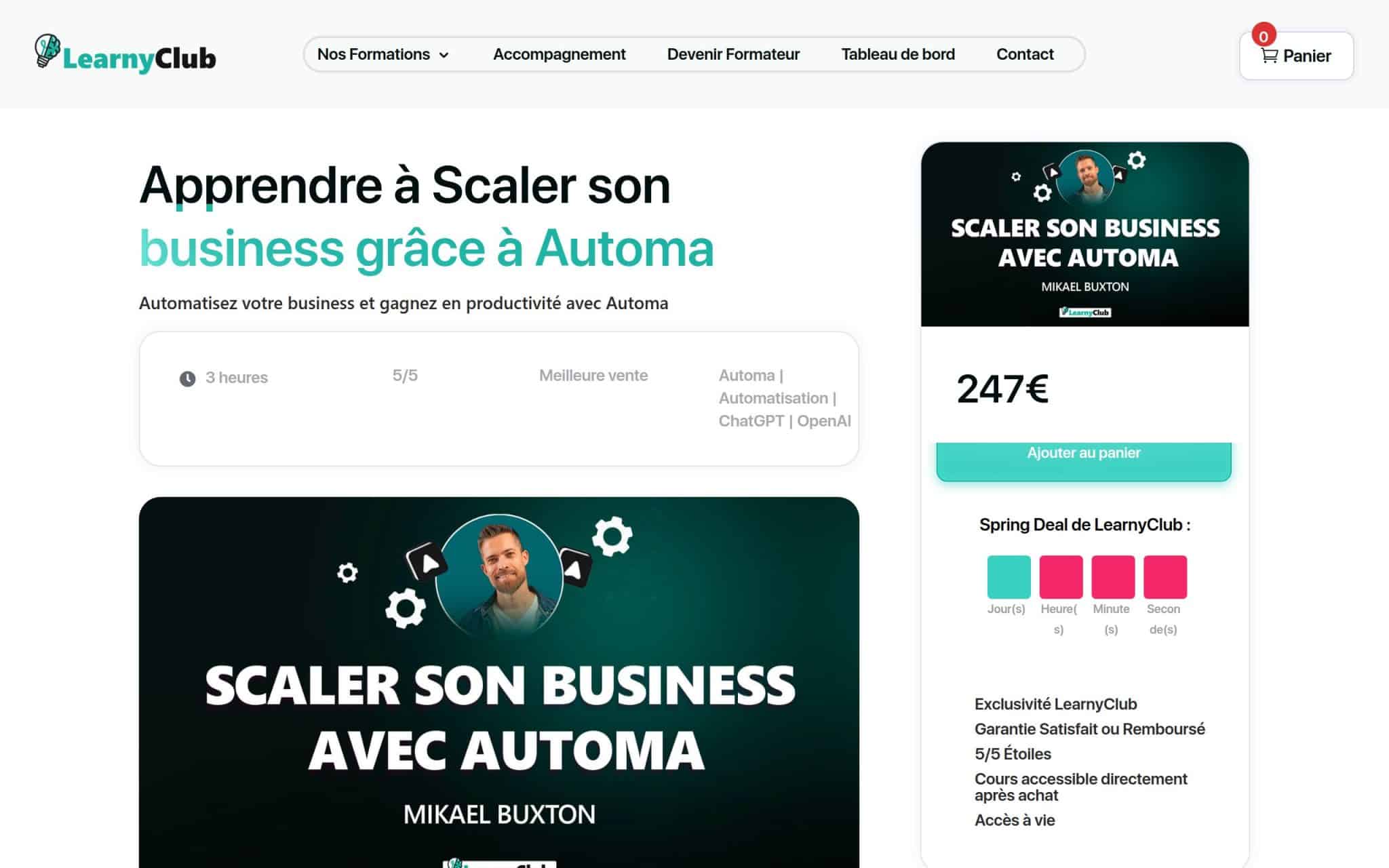Formation Apprendre Ă Scaler son business grĂące Ă Automa - LearnyClub