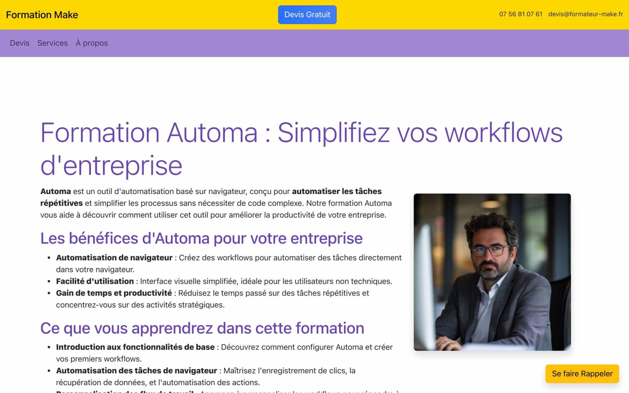 Automa : Simplifiez vos workflows d'entreprise - Formateur Make Integromat