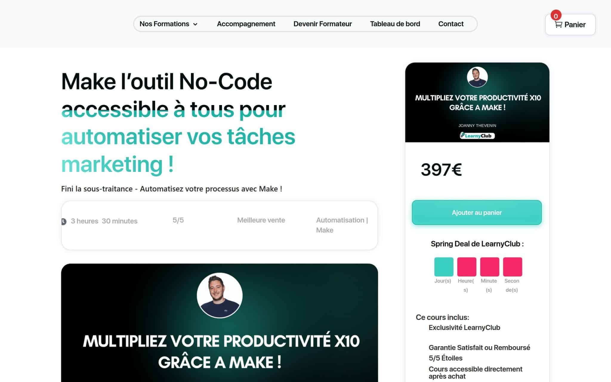 Formation Make l’outil No-Code accessible à tous pour automatiser vos tâches marketing ! - LearnyClub