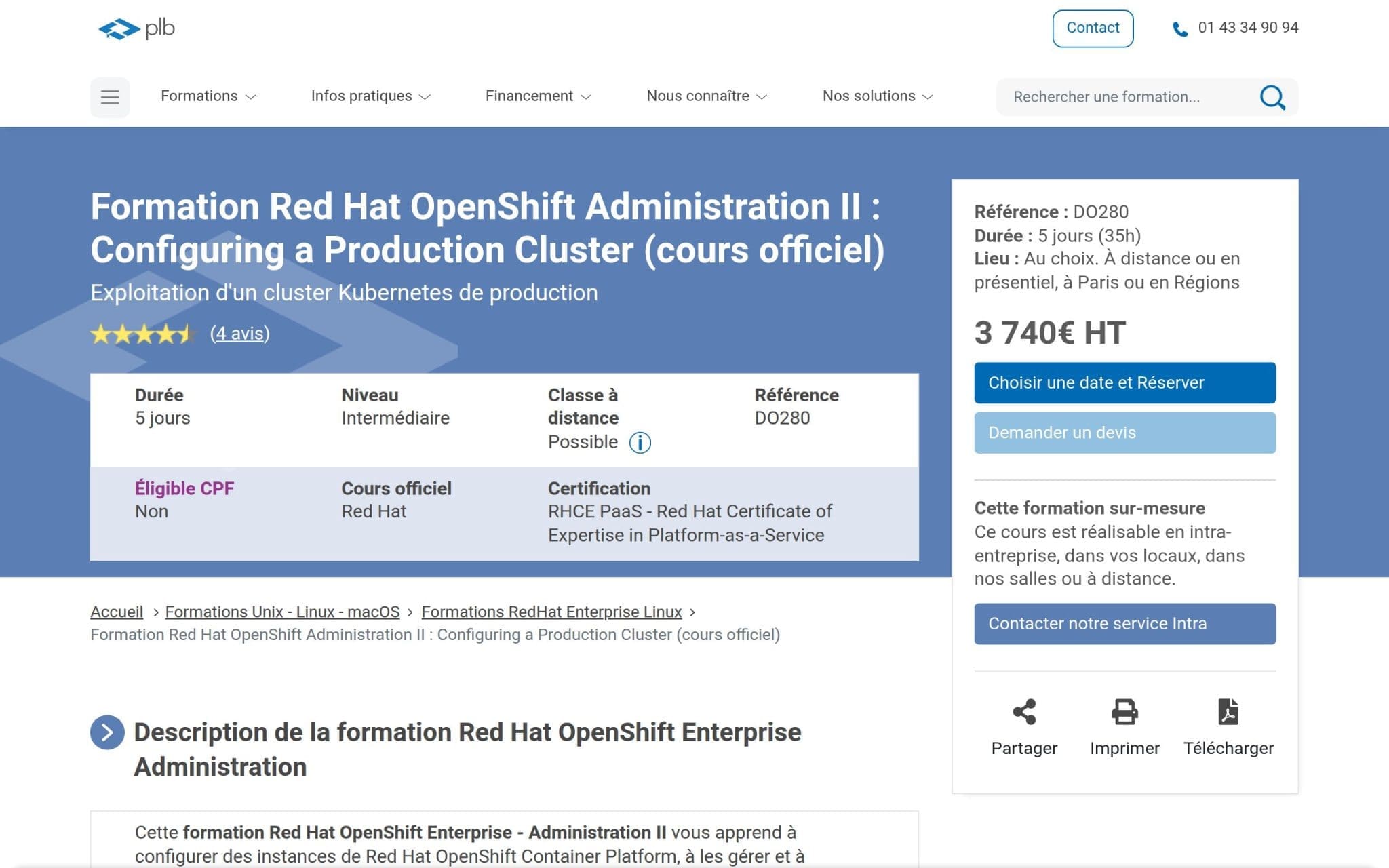 Formation Red Hat OpenShift Administration II - Plb Consultant