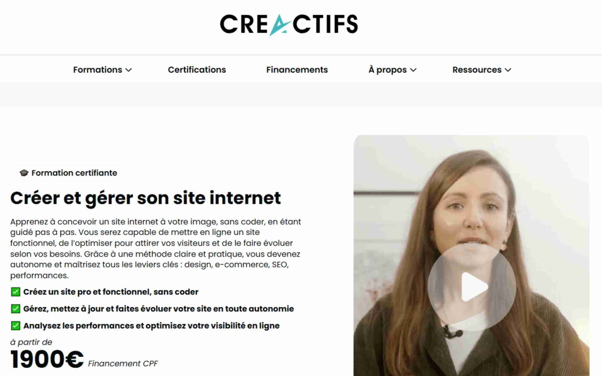 Créer et gérer son site internet - CréActifs