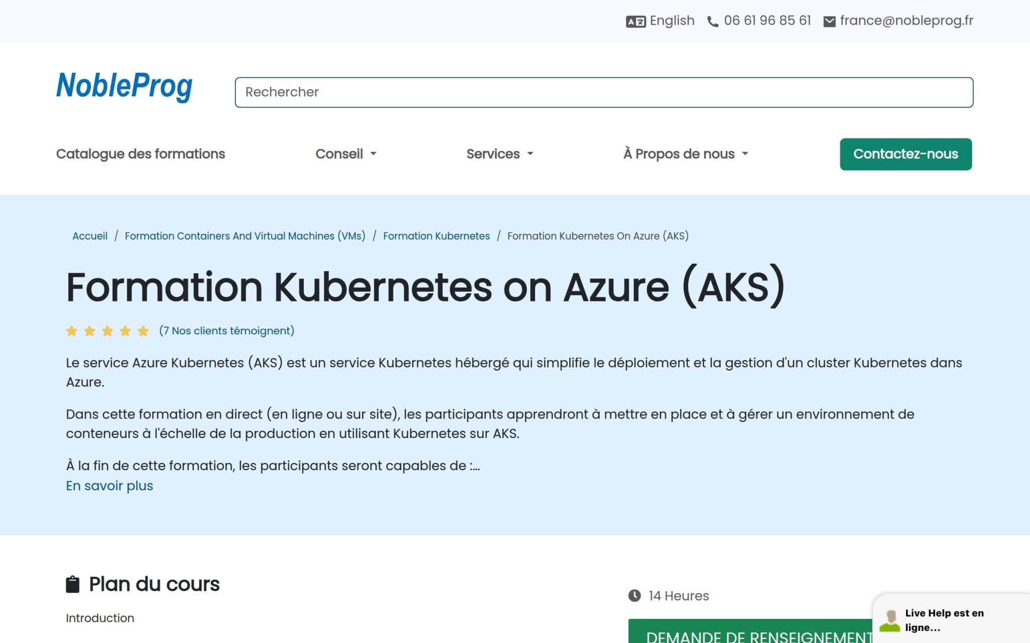 Formation Kubernetes on Azure (AKS) - NobleProg