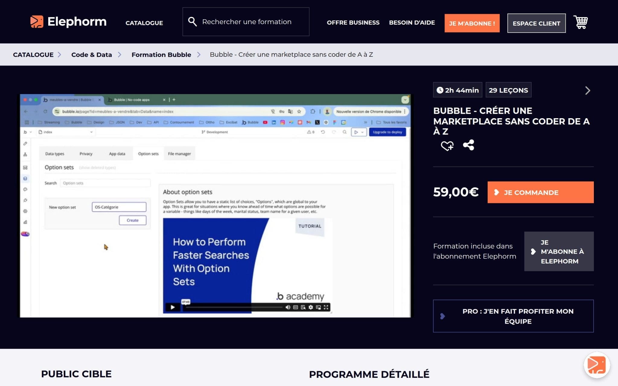 Bubble - Créer une marketplace sans coder de A à Z - Elephorm